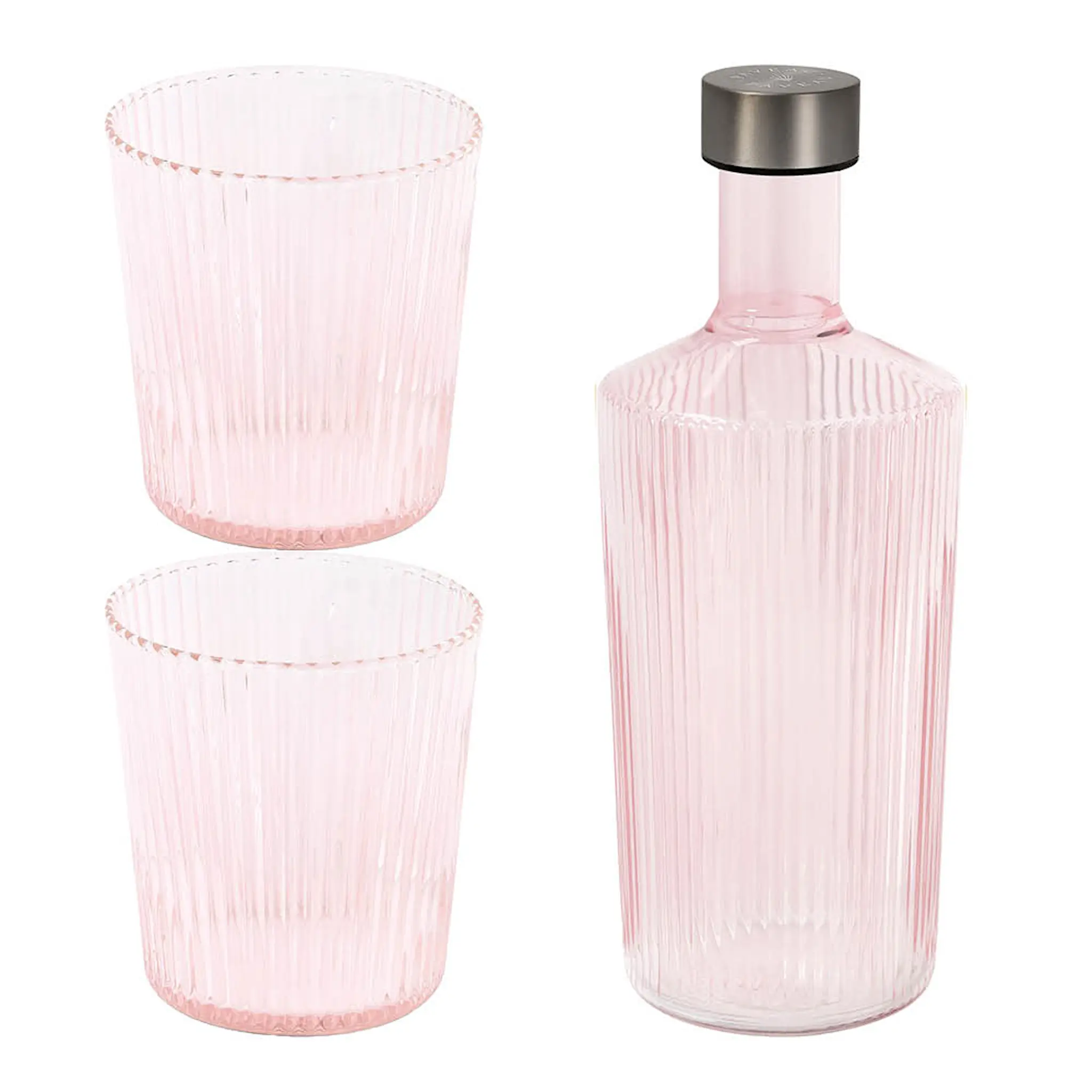 Paveau Ribbed Elegance gåvoset Pink 3 delar rosa
