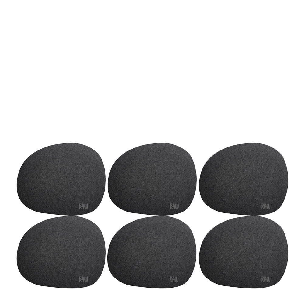 Aida RAW Soft glasunderlägg silikon 6-pack Black