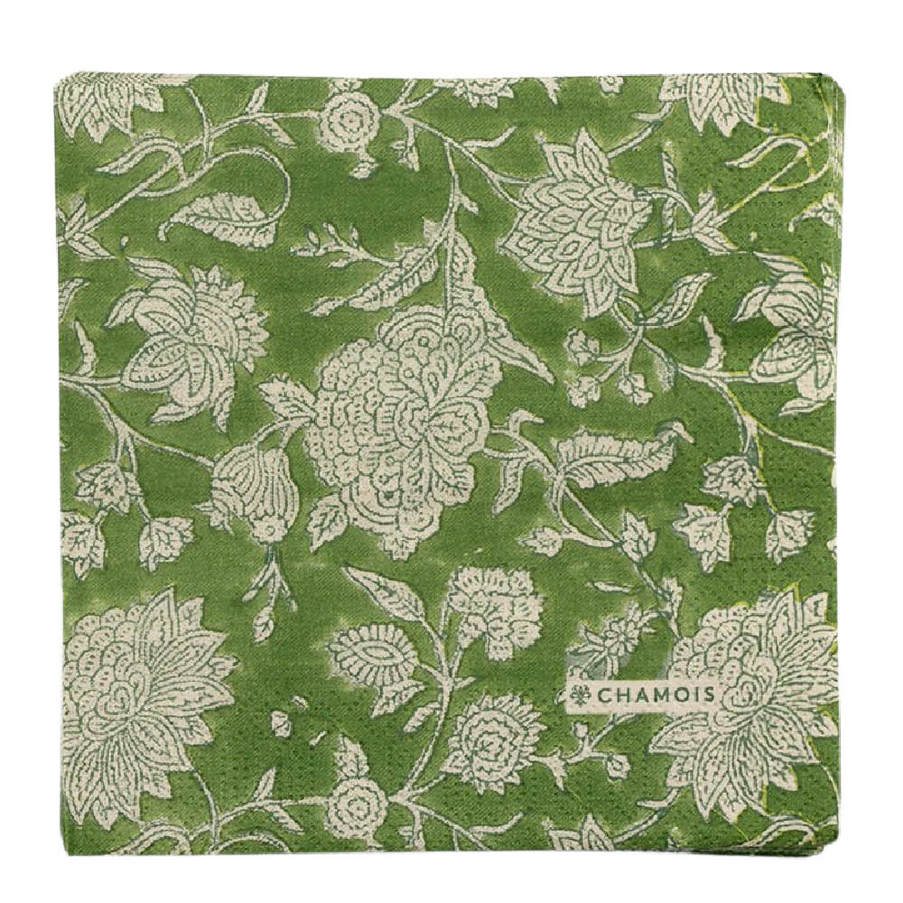 Chamois Indian Rose servett 33x33 cm 50-pack grön