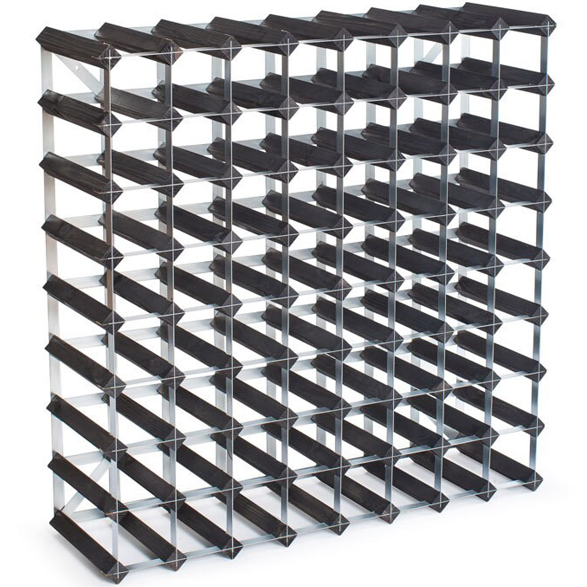 The Swedish Wine Rack Factory  - Trad Viinipulloteline 72 pullolle 80 cm Musta saarni