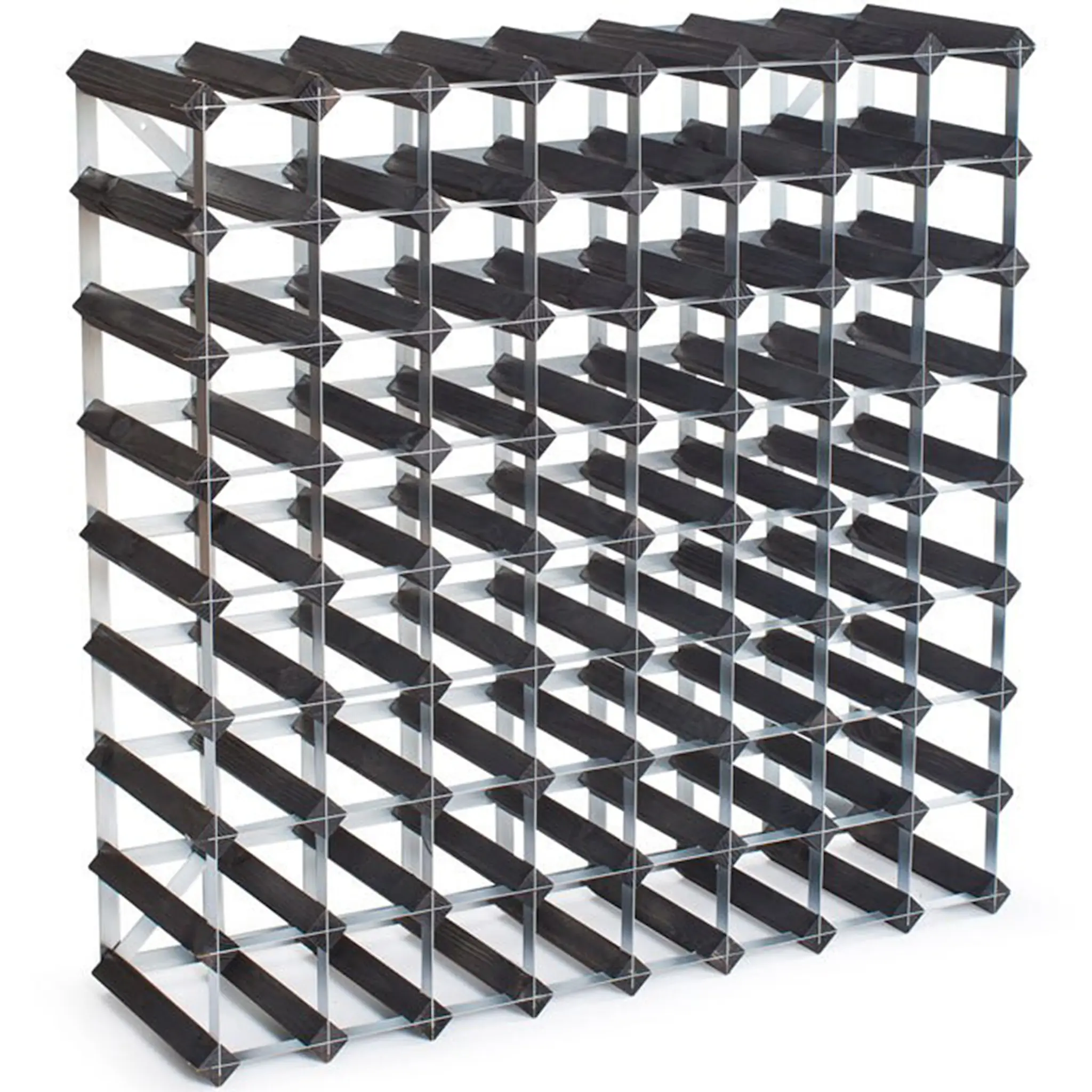 Traditional Wine Rack Trad Vinställ 72 Flaskor 80 cm Svart Ask