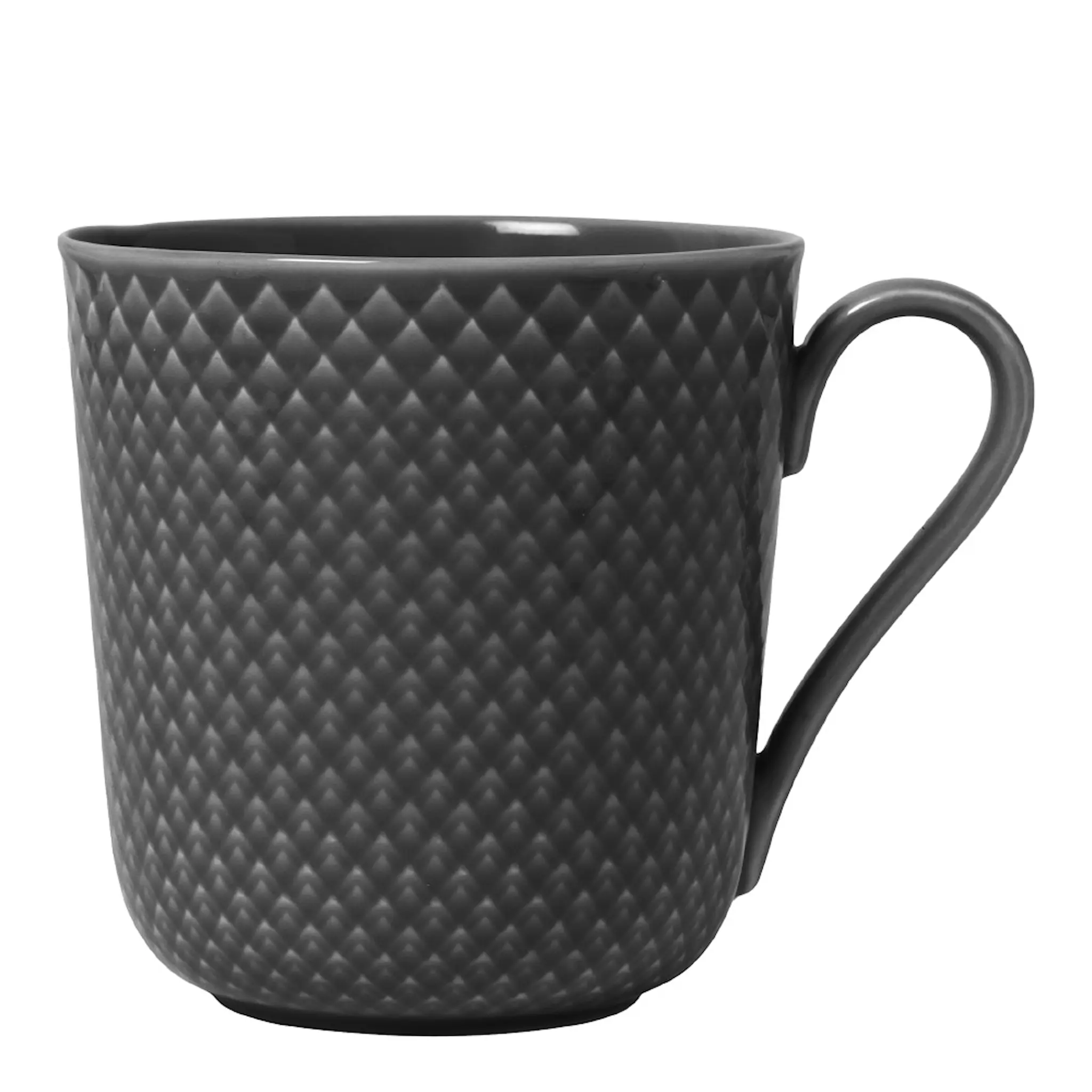 Lyngby Porcelæn Rhombe Earth mugg med handtag 39 cl slate