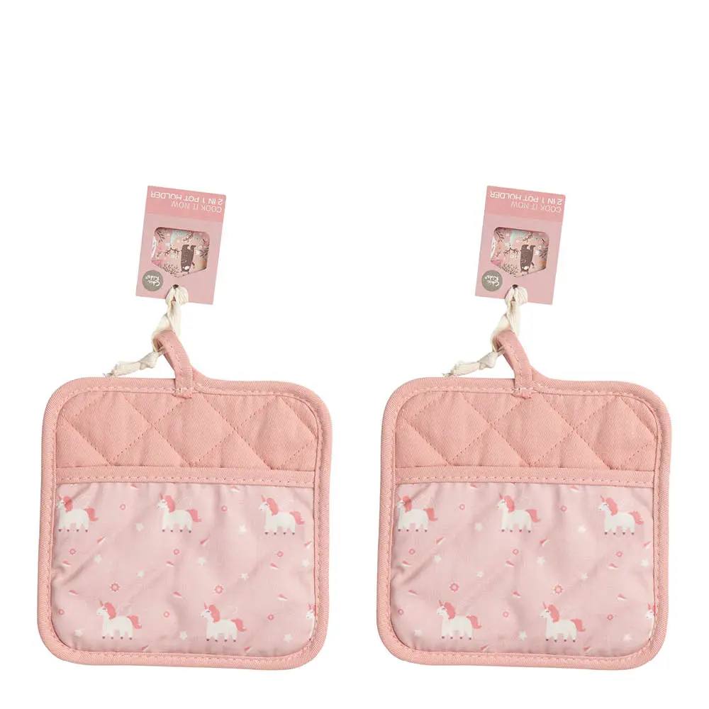 Chic Kids gryteklut 17,5x17,5 cm 2 stk enhjørning