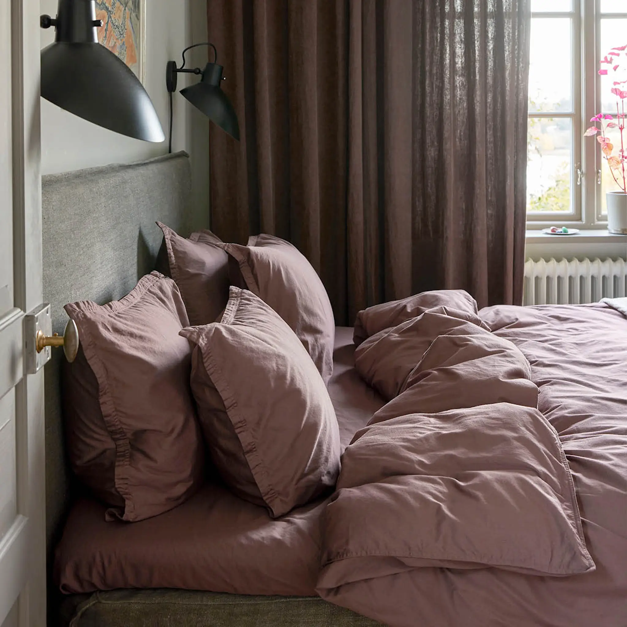 Himla Soul påslakan satin 150x210 cm maroon