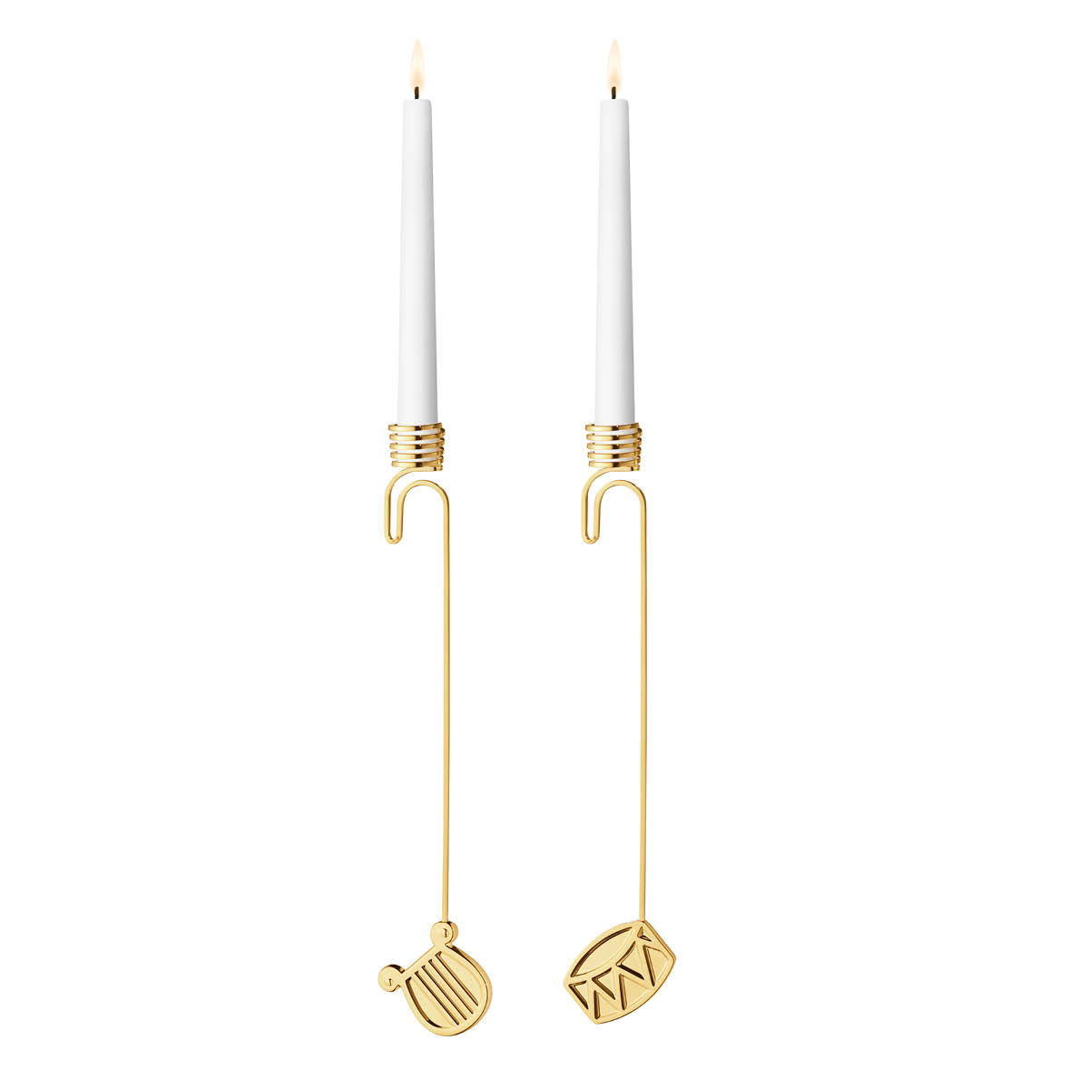 Georg Jensen 2026 lysholder til juletre 2 stk cm gull