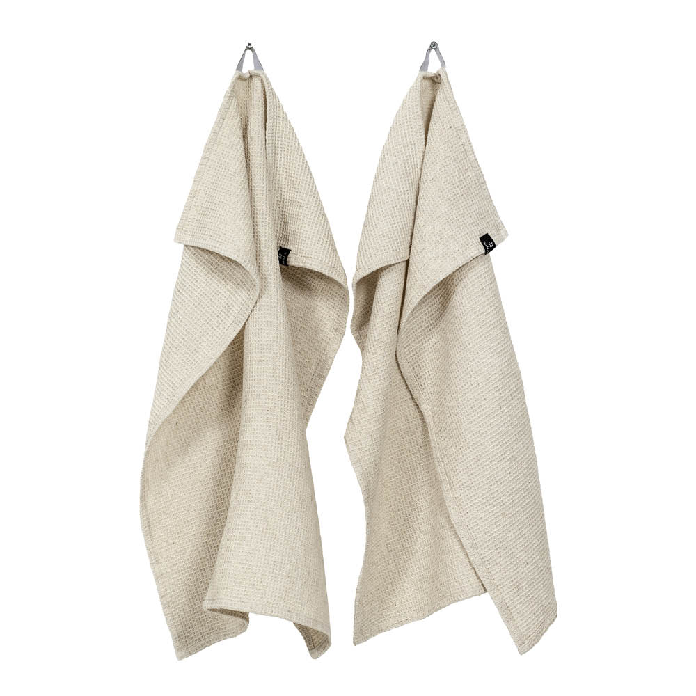 Himla Hetty kökshandduk bomull/linne 50x70 cm 2-pack oatmeal