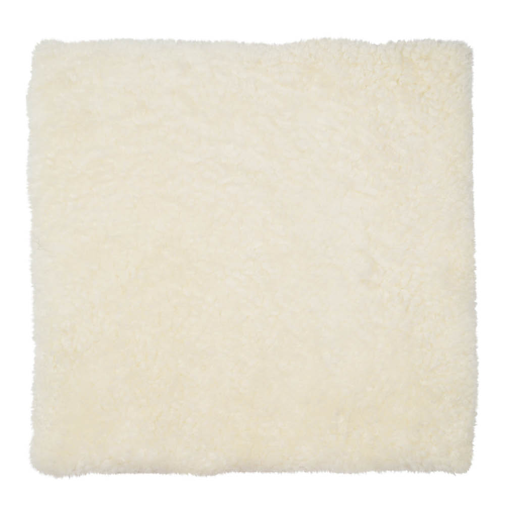Natures Collection Sittdyna New Zealand fårskinn kort ull 40x40 cm white