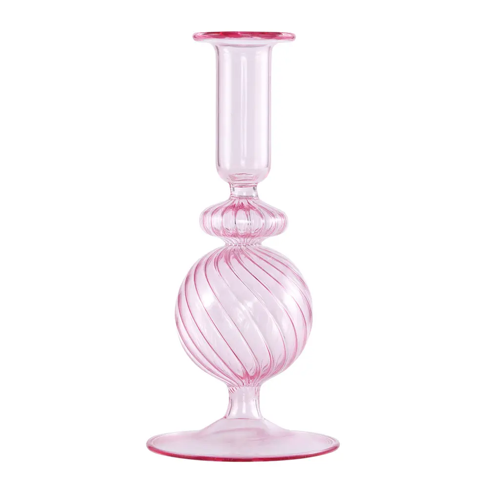 Bubble Kynttilänjalka 19 cm Vaaleanpunainen