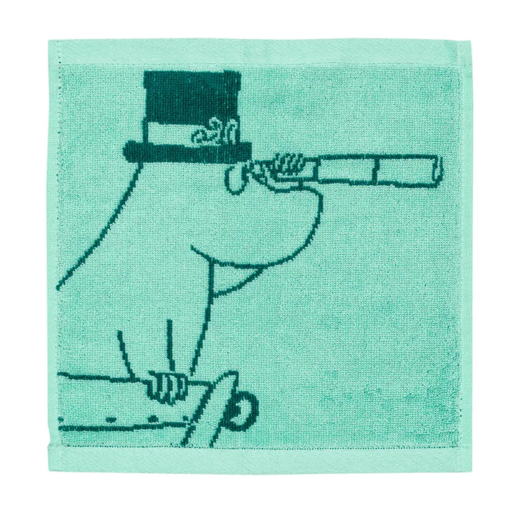Mummi håndkle 25x25 cm Mummipappa blågrønn