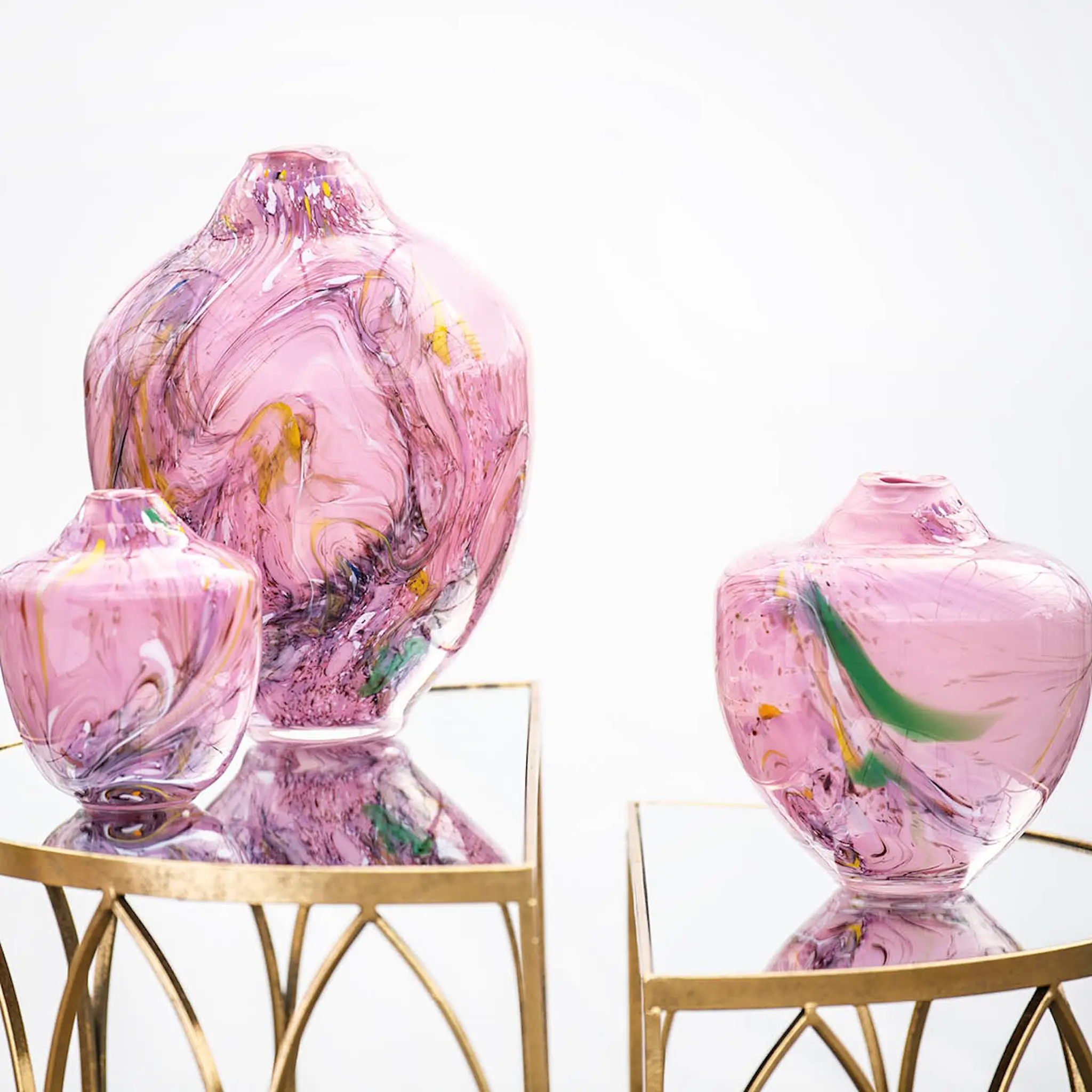 Magnor Unik Skulptur Konstglas 17 cm Rosa