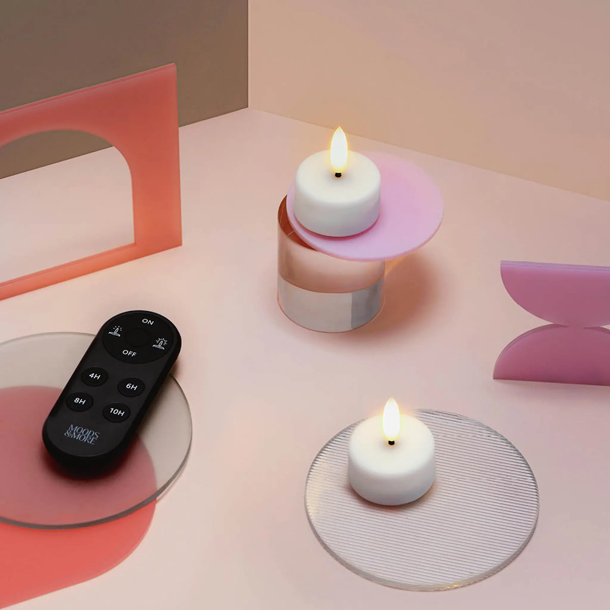 Moods & More Tealight Candle LED värmeljus 2-pack 3,9x2 cm vit