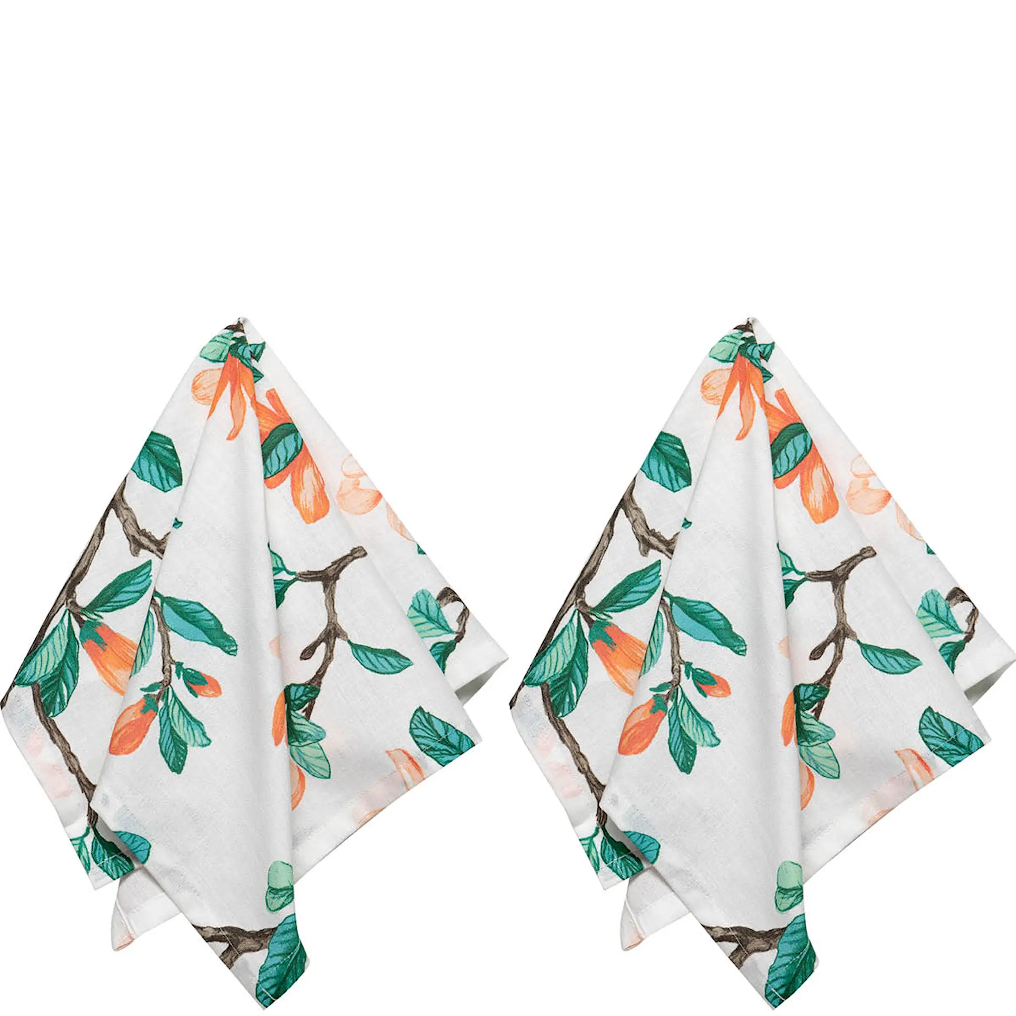 Stiernholm Magnolia serviett 45x45 cm 2 stk hvit