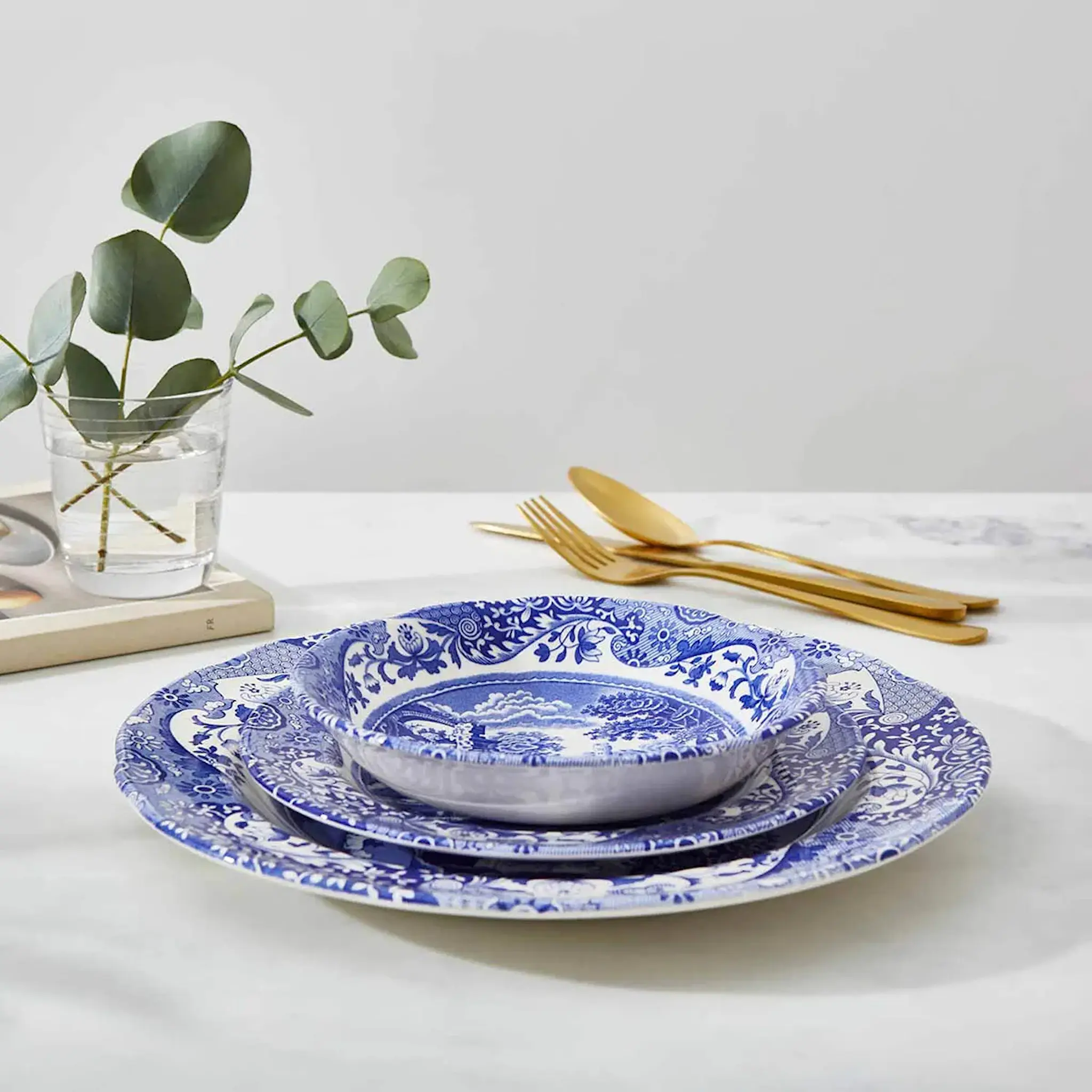 Spode Blue Italian frukostskål 16 cm blå/vit