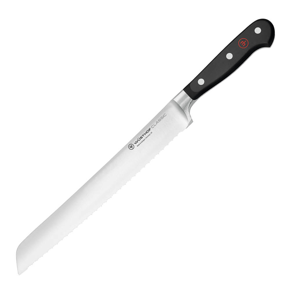 Wüsthof Classic brödkniv 23 cm dubbeltandad svart