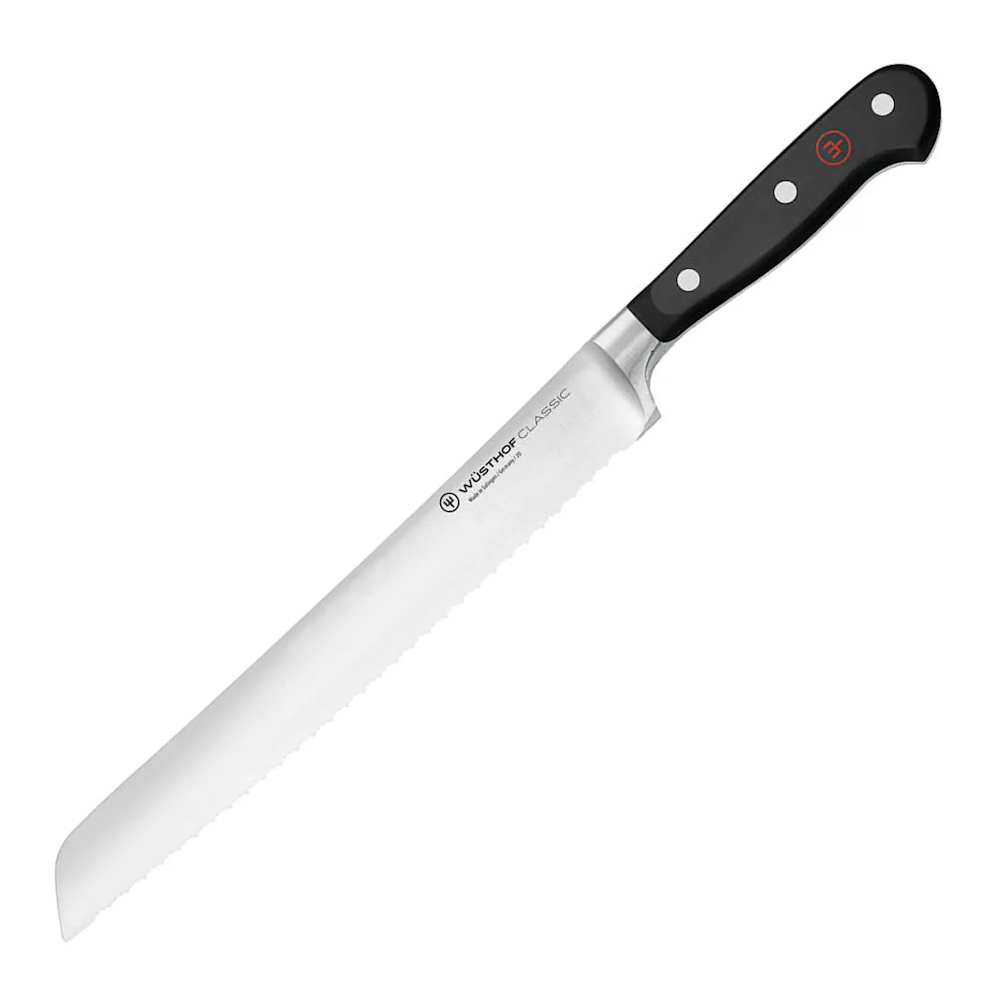 Wüsthof Classic brödkniv 23 cm dubbeltandad svart