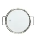 Platt glaslock 24 cm borstat stål