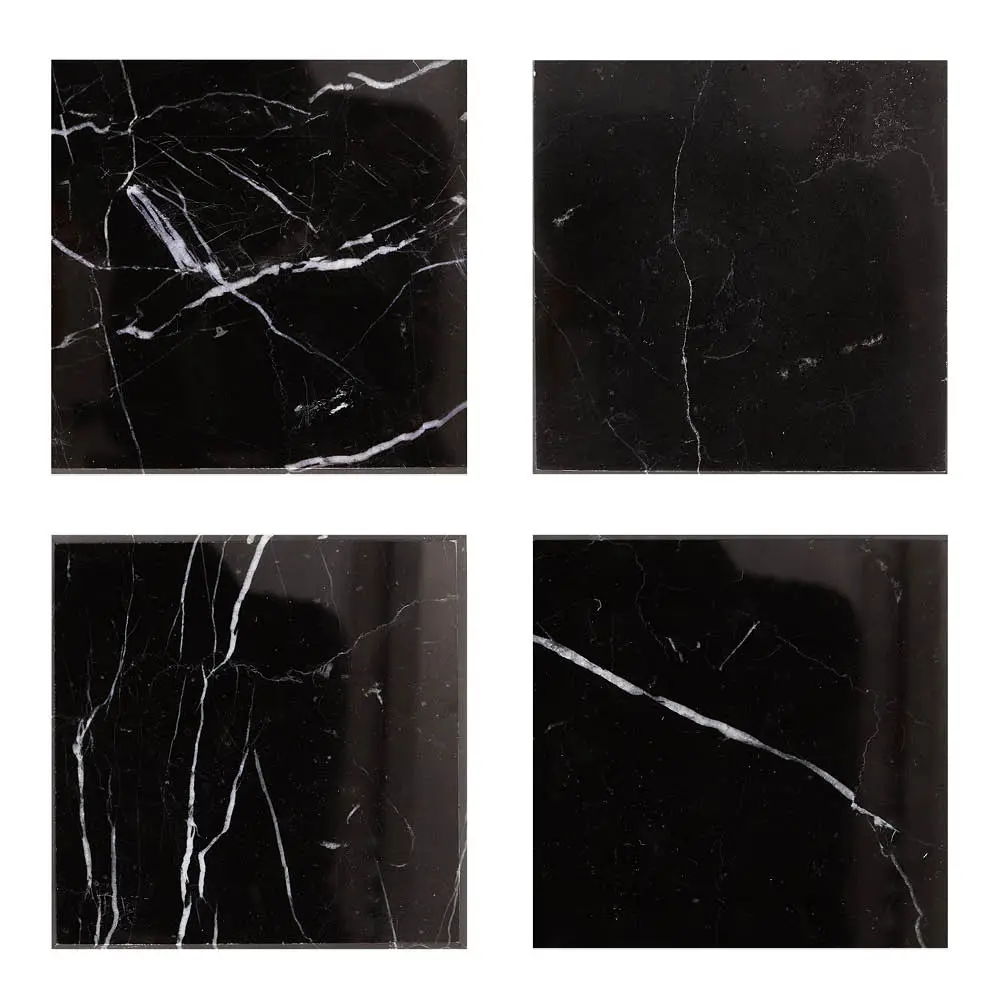Marmor Lasinalunen 10x10 cm 4 kpl Musta