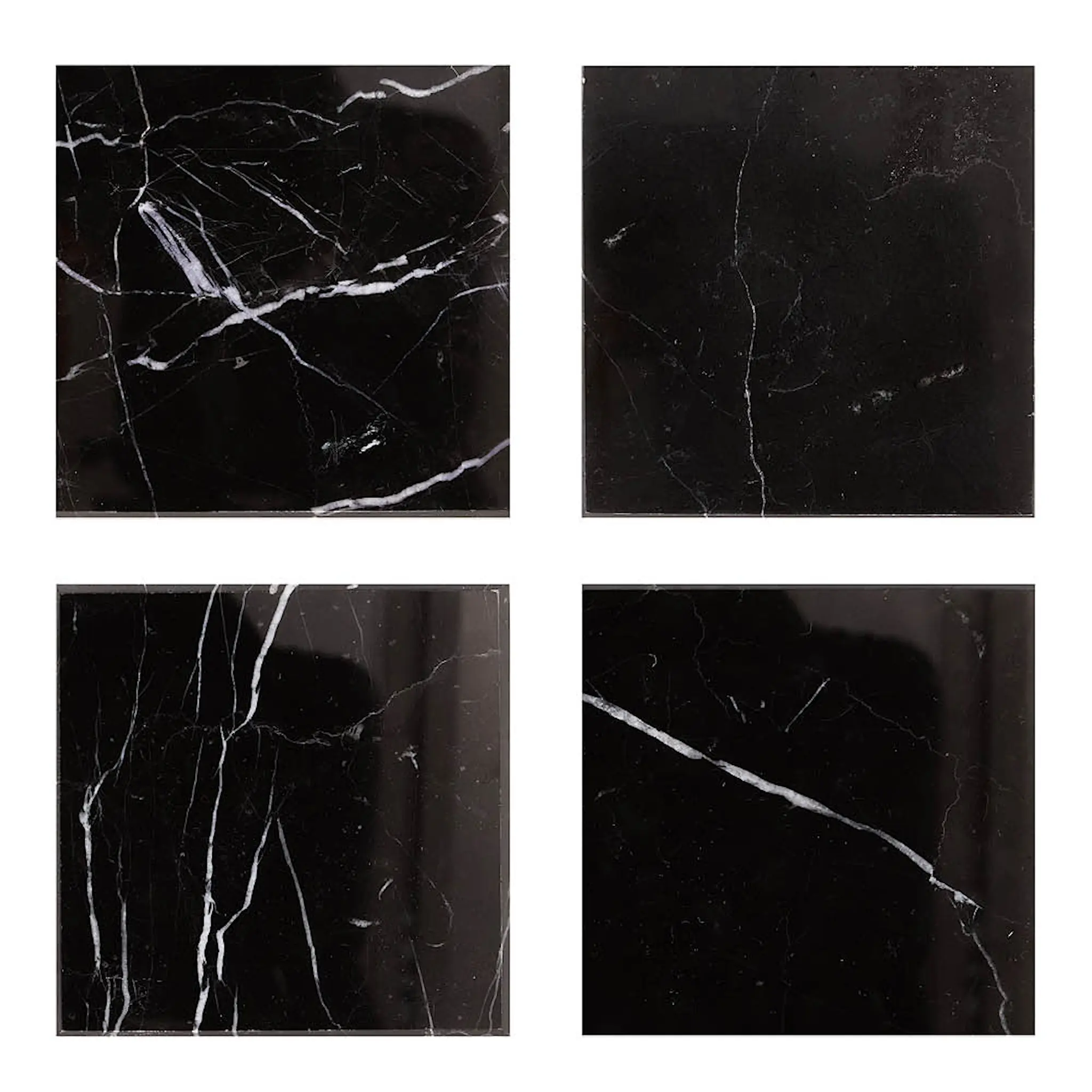 Stiernholm Marmor glasunderlägg 10x10 cm 4-pack svart