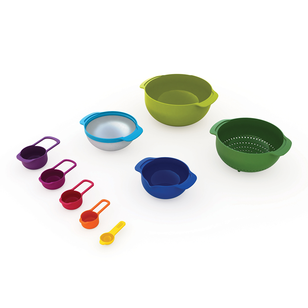 Joseph Joseph Nest PlusS9 Kulho + Mittalusikka 9 osaa Monivärinen
