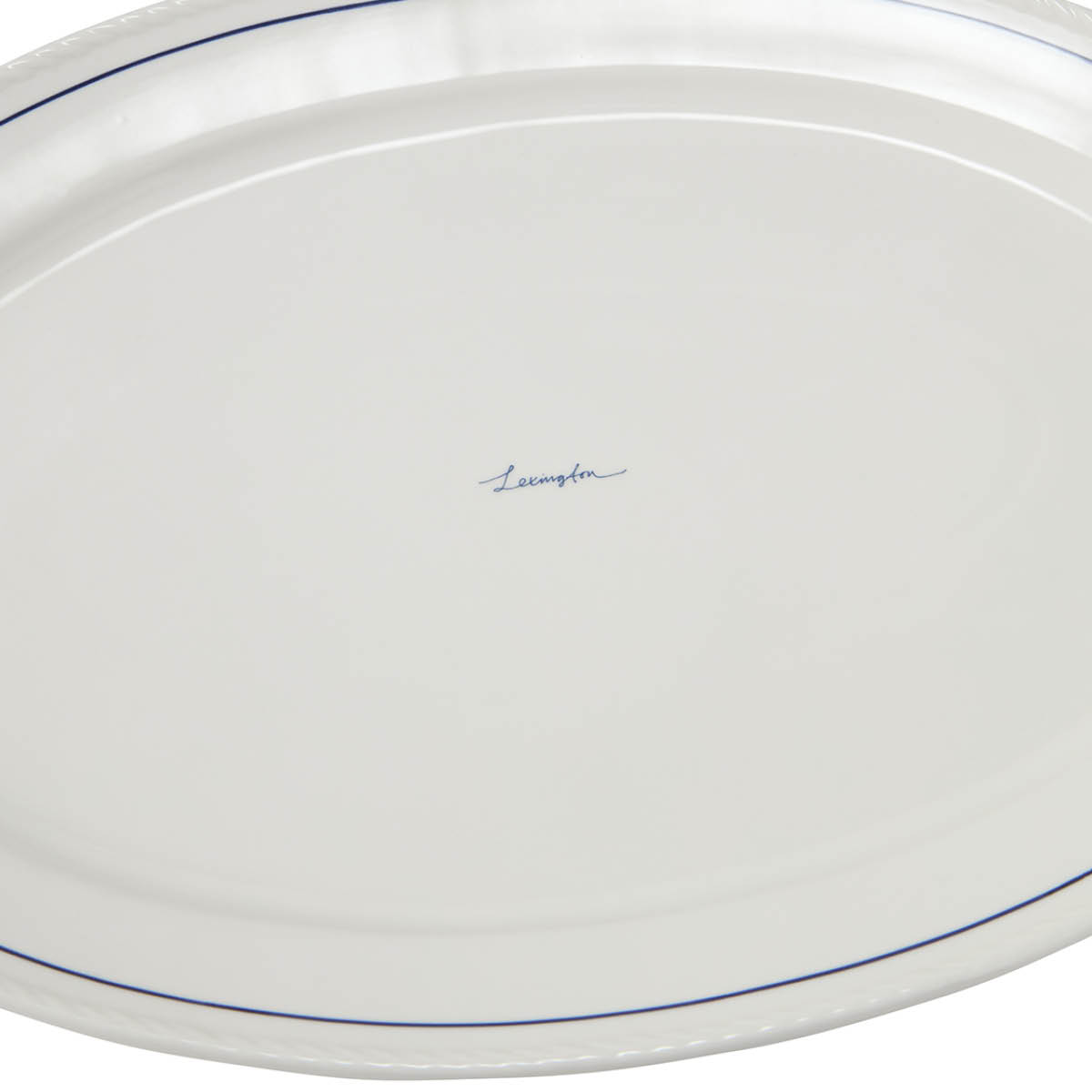 Lexington Icons ovalt fat 29x42 cm vit/blå