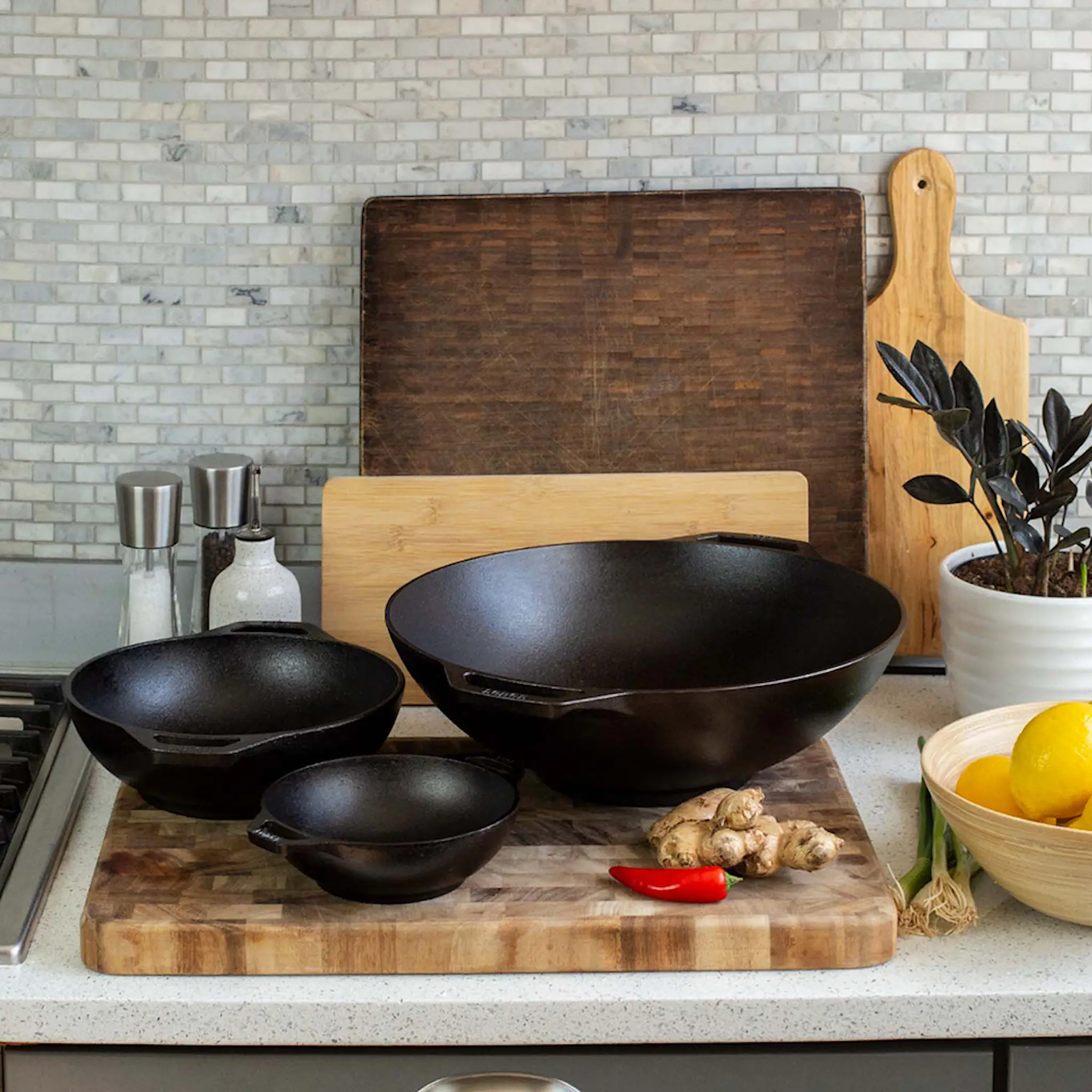 Lodge Chef Collection wokpanna i gjutjärn 32 cm