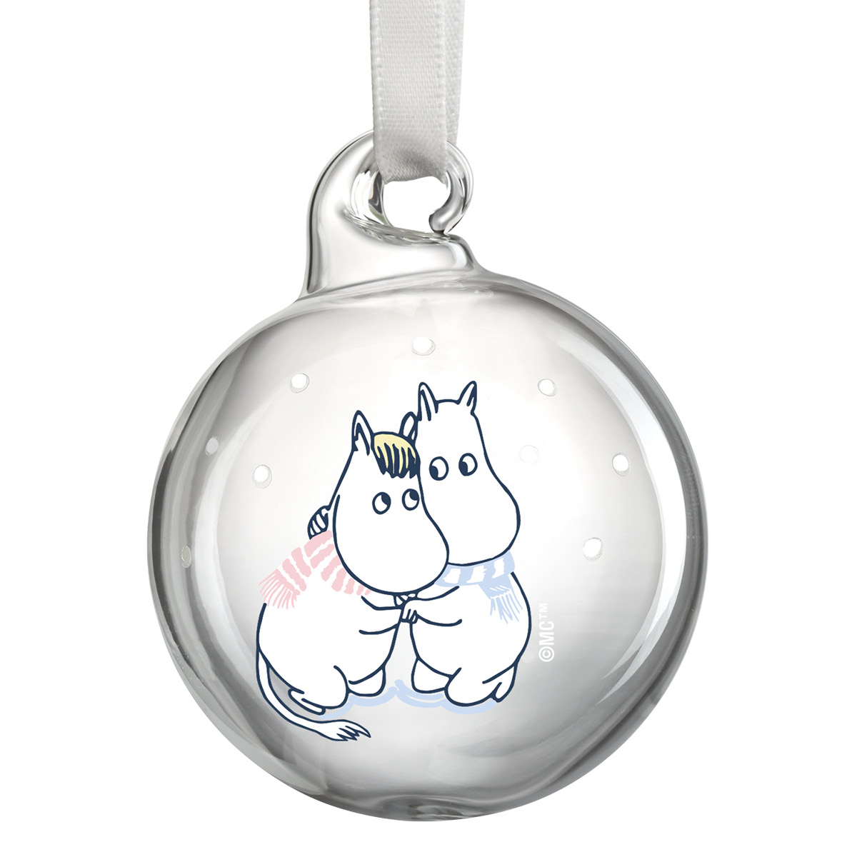 Muurla Muumi Joulupallo 5 cm 4 kpl Lumipyry