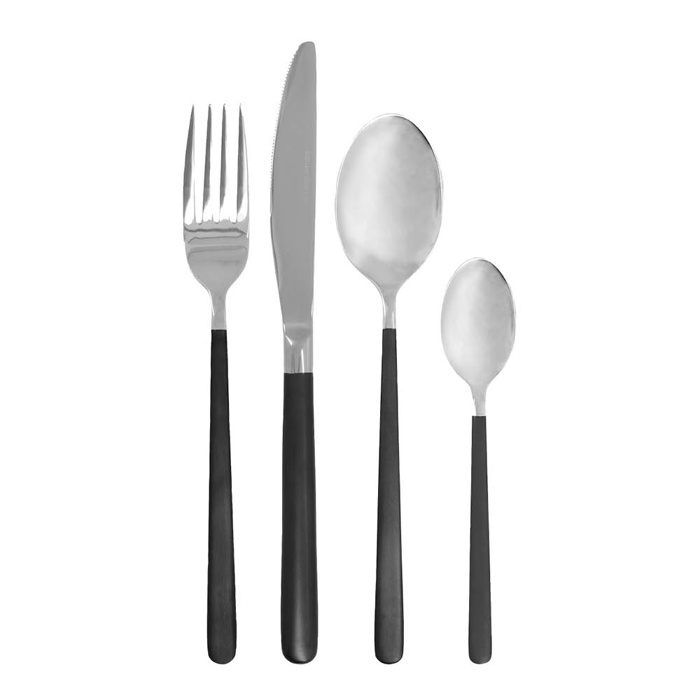 House Doctor Ox bestickset 16 delar svart/stål