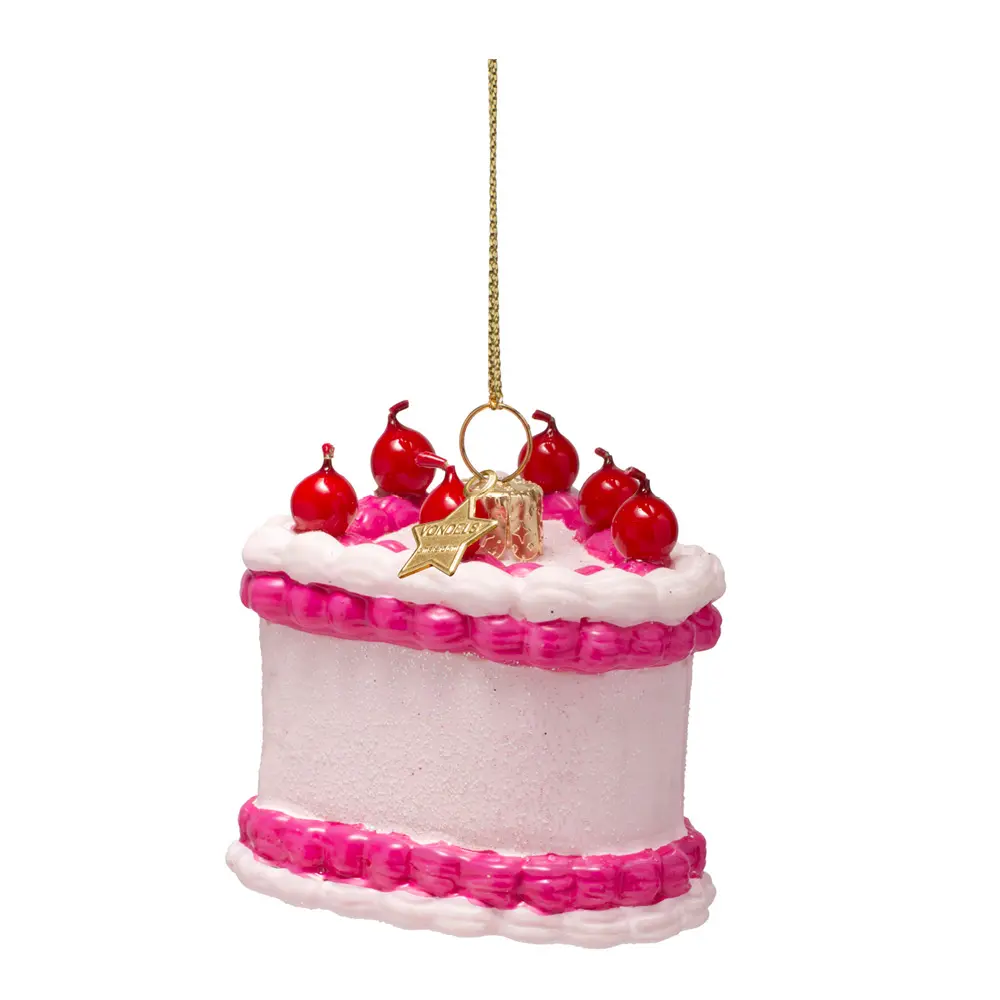 Wine & Dine Riippuva joulukoriste Täytekakku 5,5 cm Vaaleanpunainen
