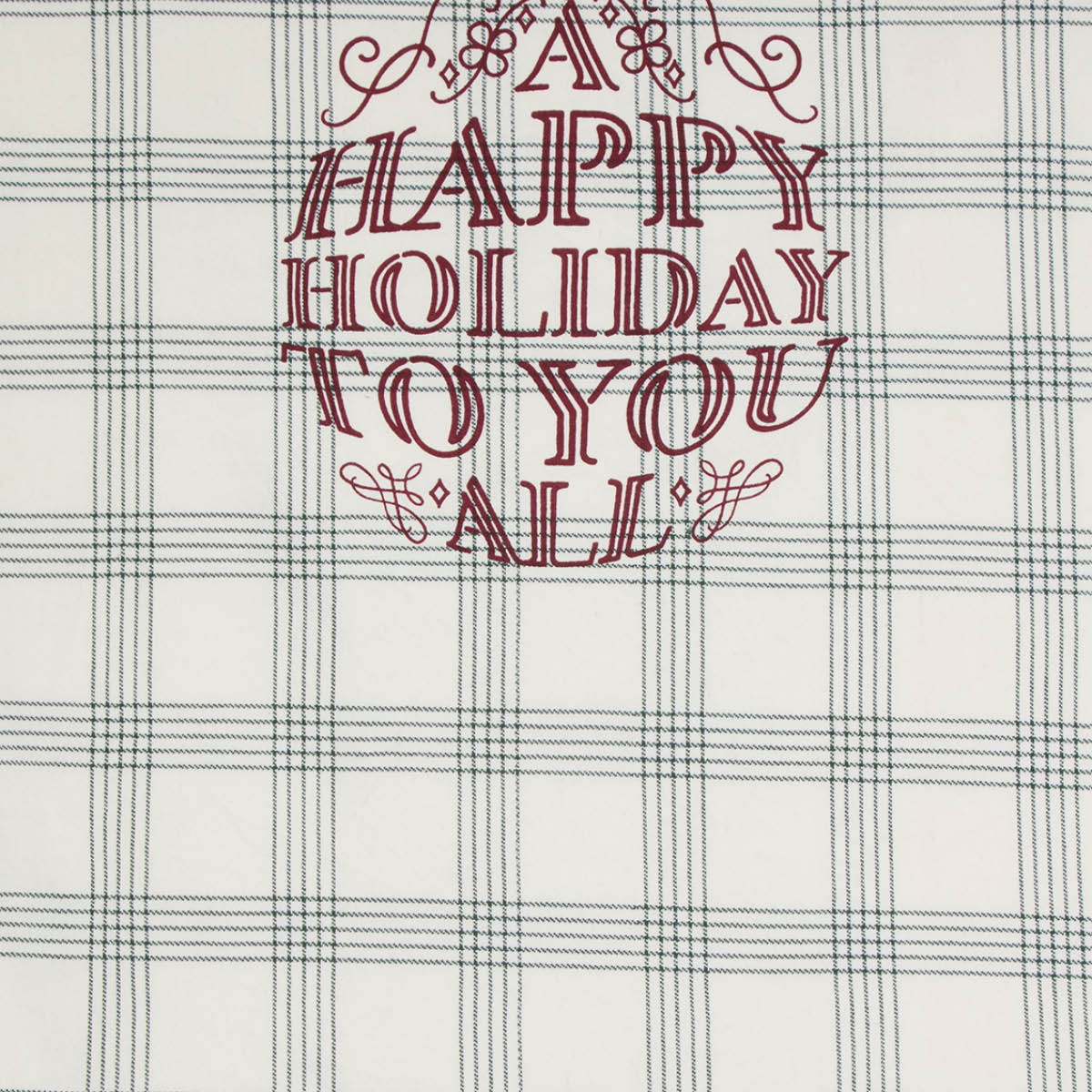 Lexington Original kökshandduk Happy Holiday 50x70 cm vit/grön