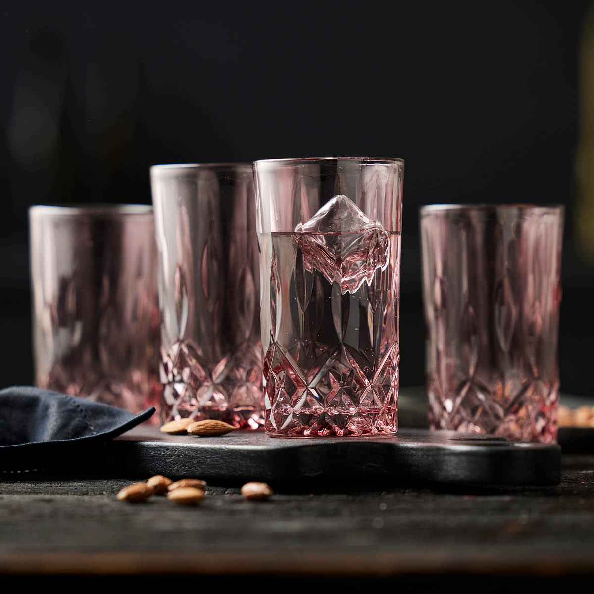 Lyngby Glas Sorrento Highball 38 cl 4-pack Rosa