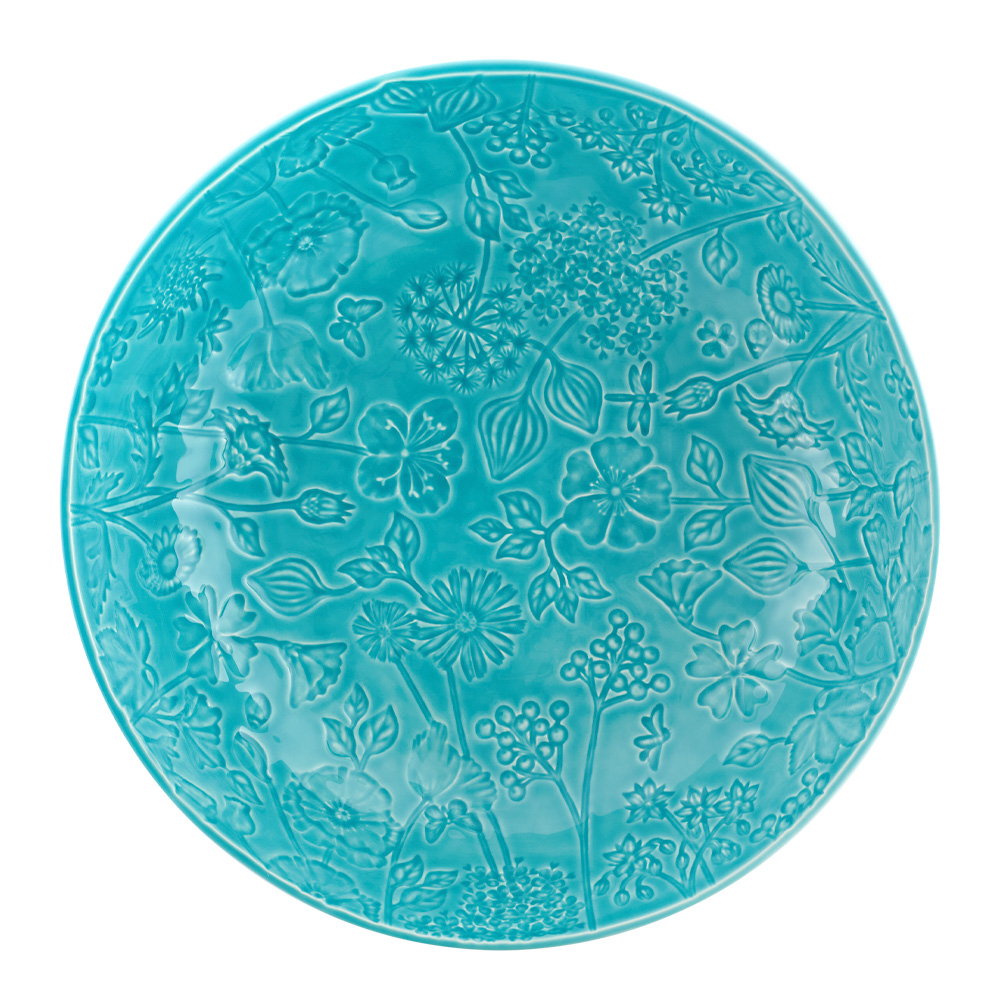 Bordallo Pinheiro Flora skål 30,5 cm blå