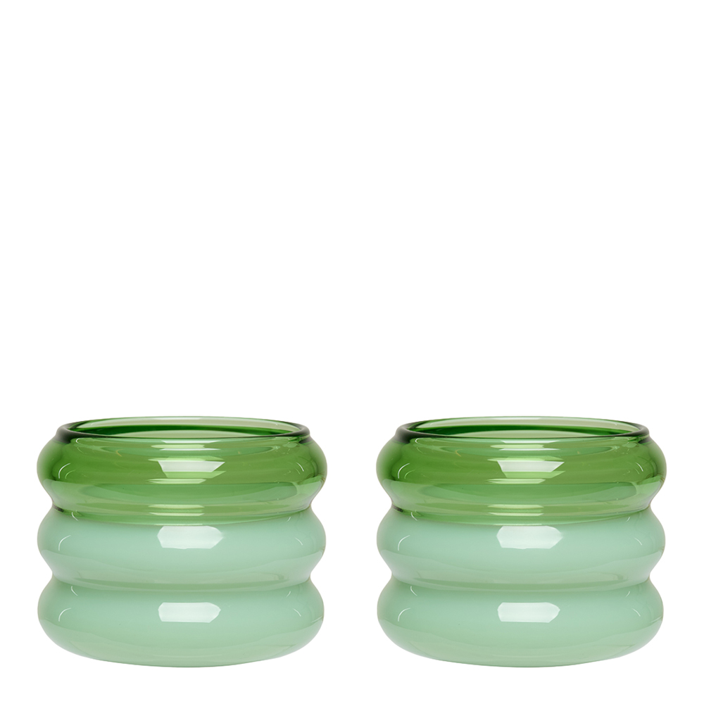 Design Letters - Bubble. Kynttilälyhty 5,6 cm 2 kpl Green/Milky green