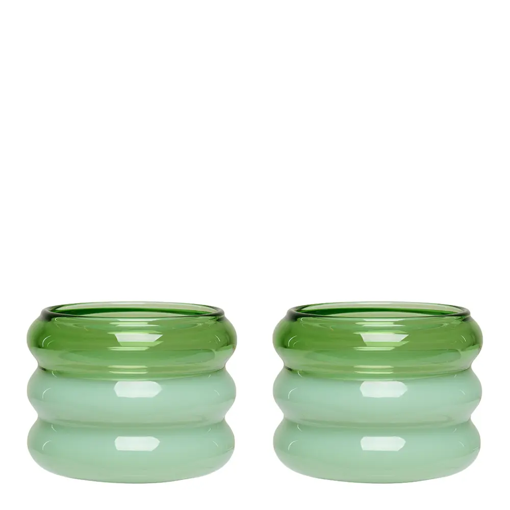 Bubble. Kynttilälyhty 5,6 cm 2 kpl Green/Milky green