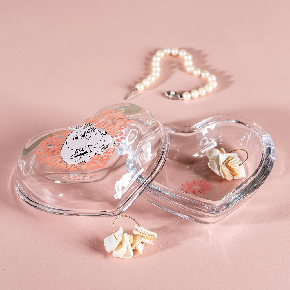 Muurla Mummi glasskrukke m/lokk 11,5 cm sammen rosa