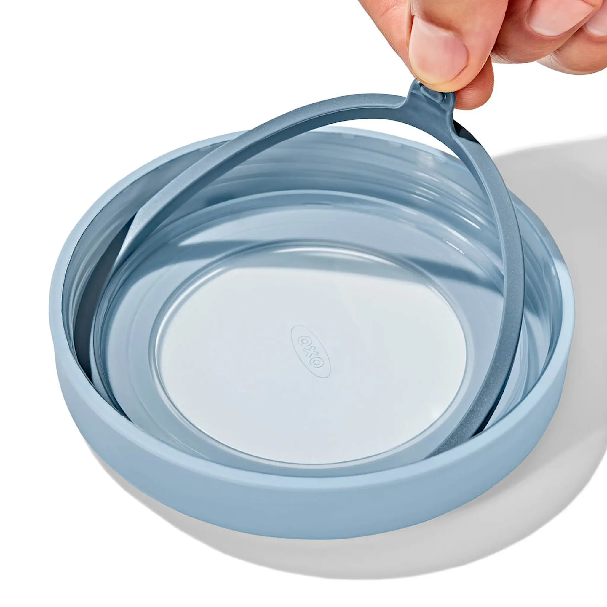 Oxo Twist & Stack förvaringsburk 35,5 cl 2-pack med lock klar/blå