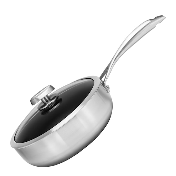 CS+ traktörpanna djup med lock 26 cm stål