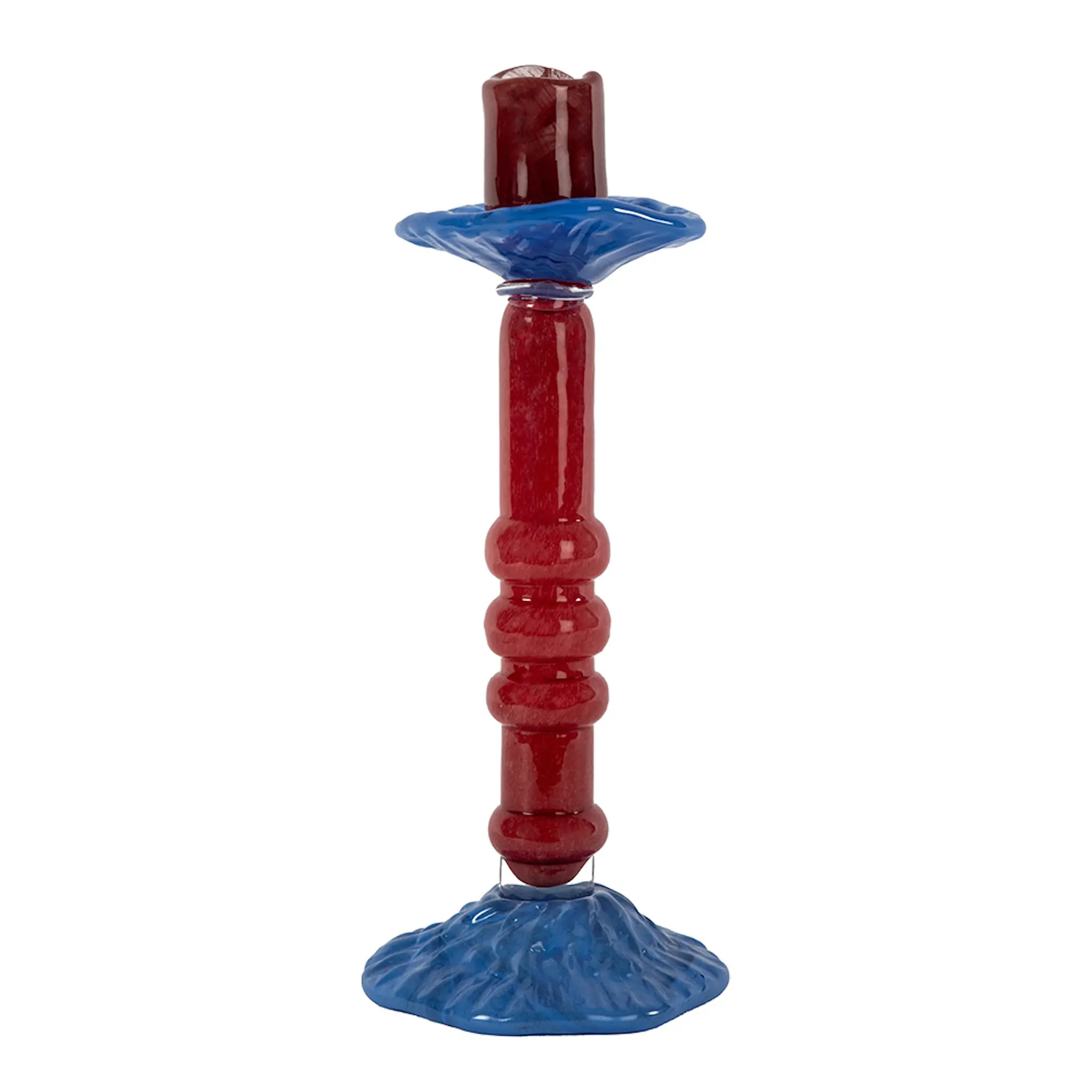 ByOn Lara ljusstake L 12x32 cm vinröd