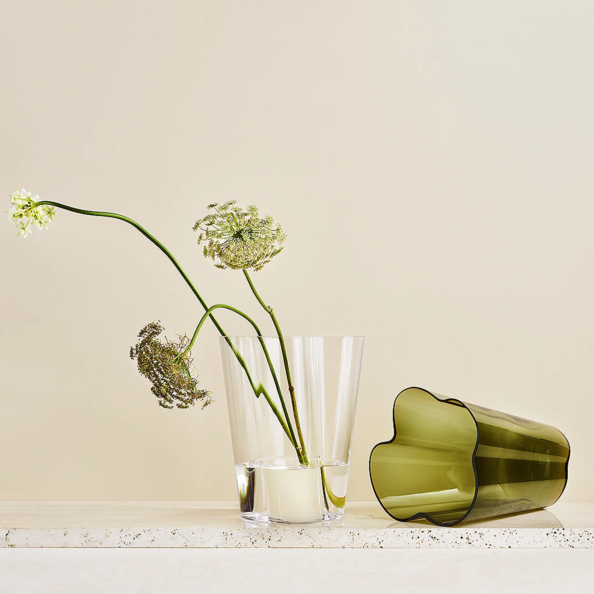 iittala Alvar Aalto Collection Vas 16 cm Mossgrön