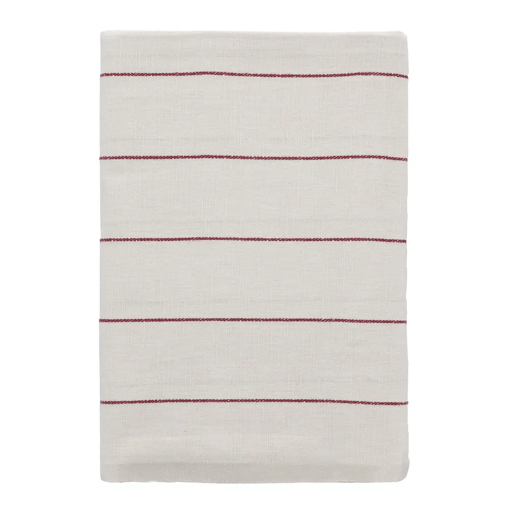 Line duk 140x270 cm offwhite/red