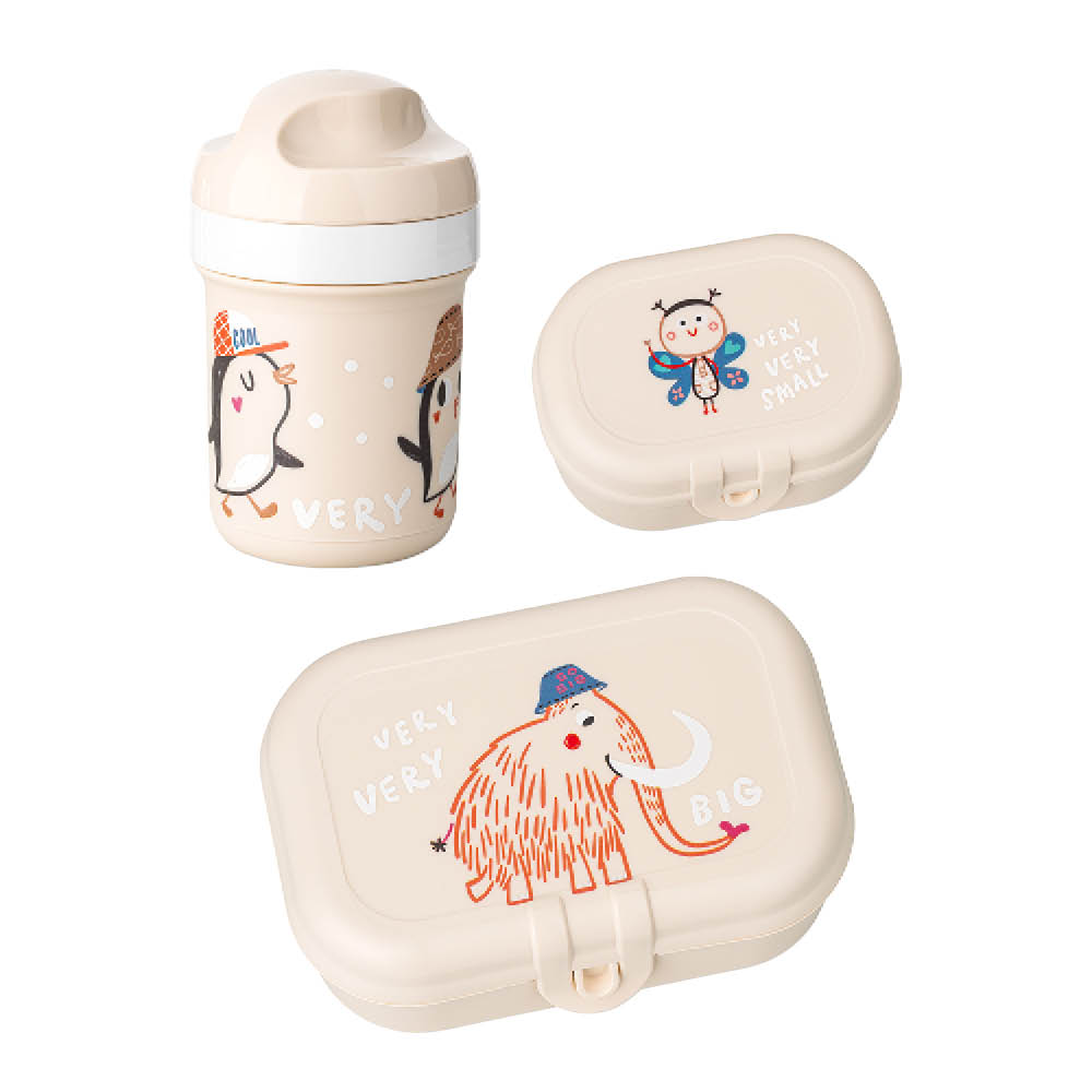 Koziol Very Very To Go matboks og vannflaske 3 deler beige