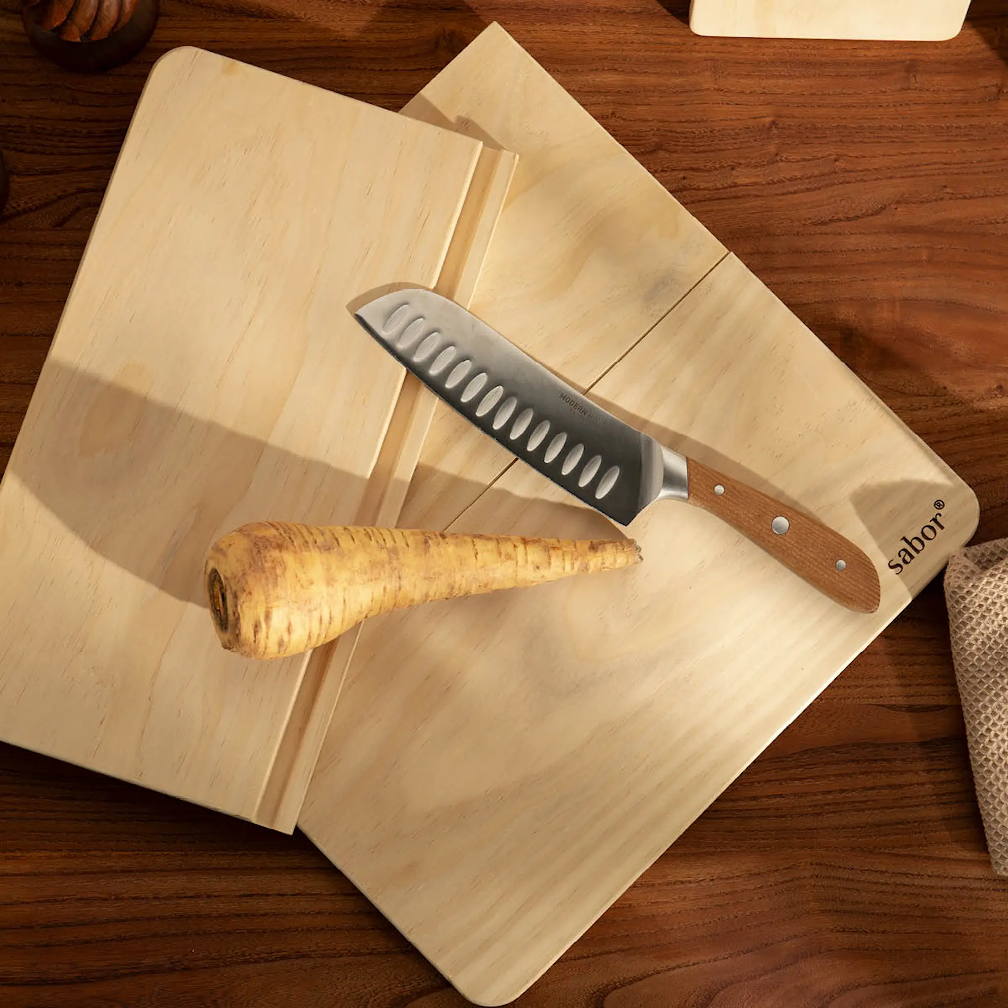 Sabor Trevig Leikkuulauta 37x37 cm 2 osaa Accoya