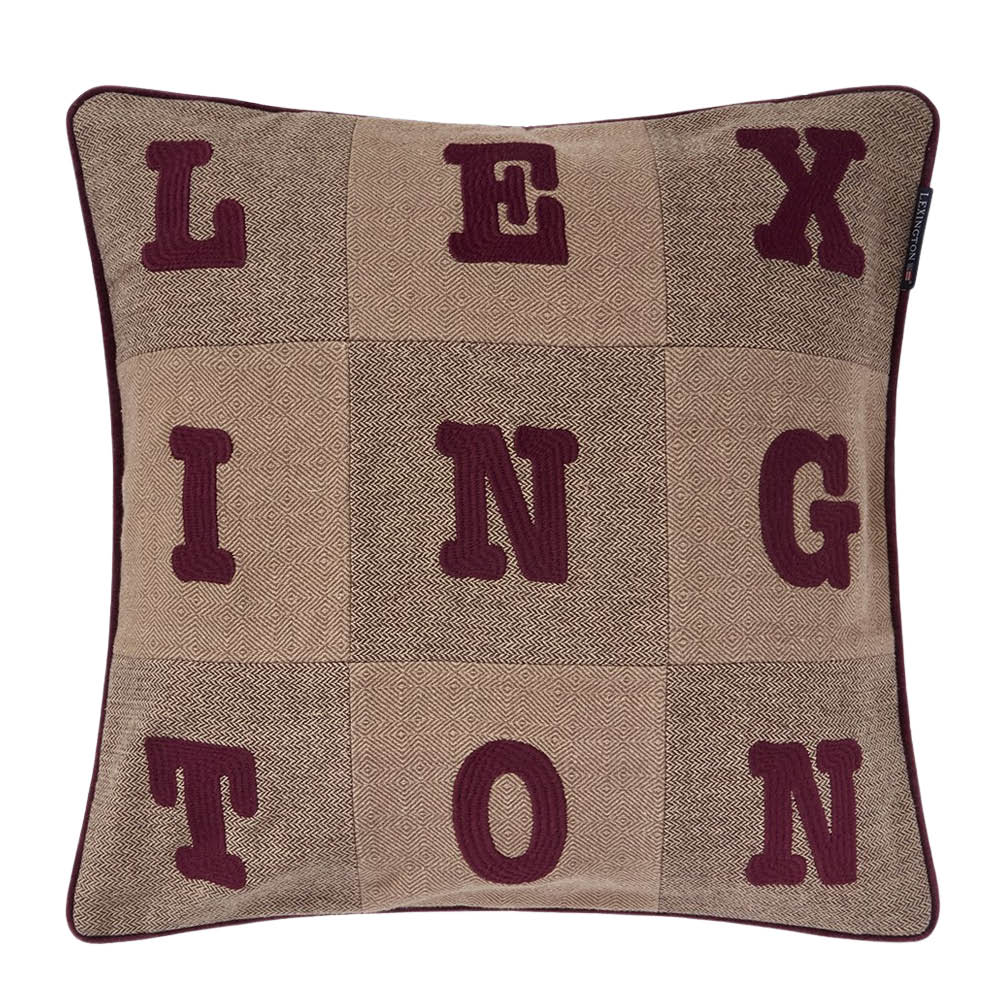 Lexington Letter Patch Tweed örngott 50x50 cm beige/brown/fig