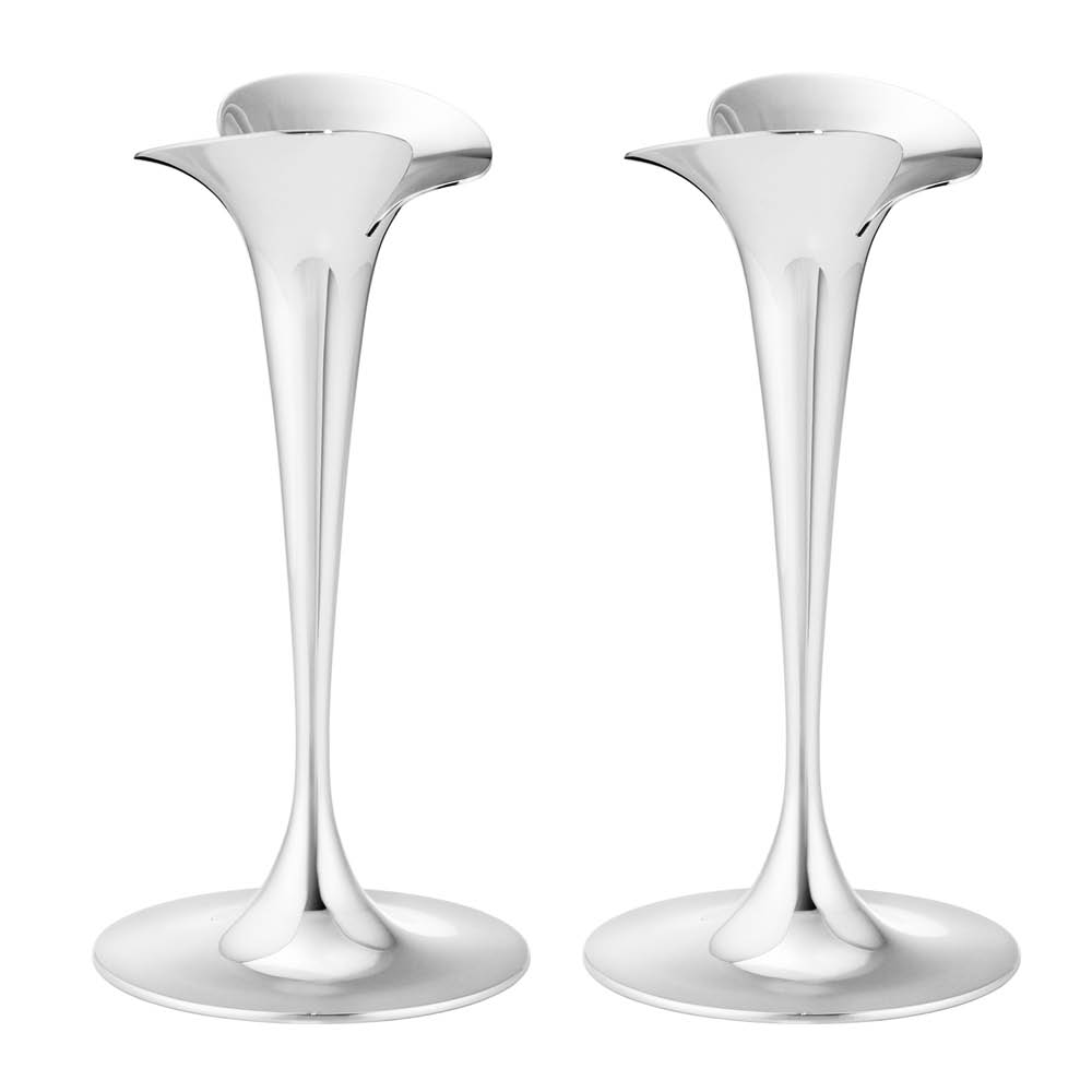 Georg Jensen Bloom ljusstake 20 cm 2-pack stål