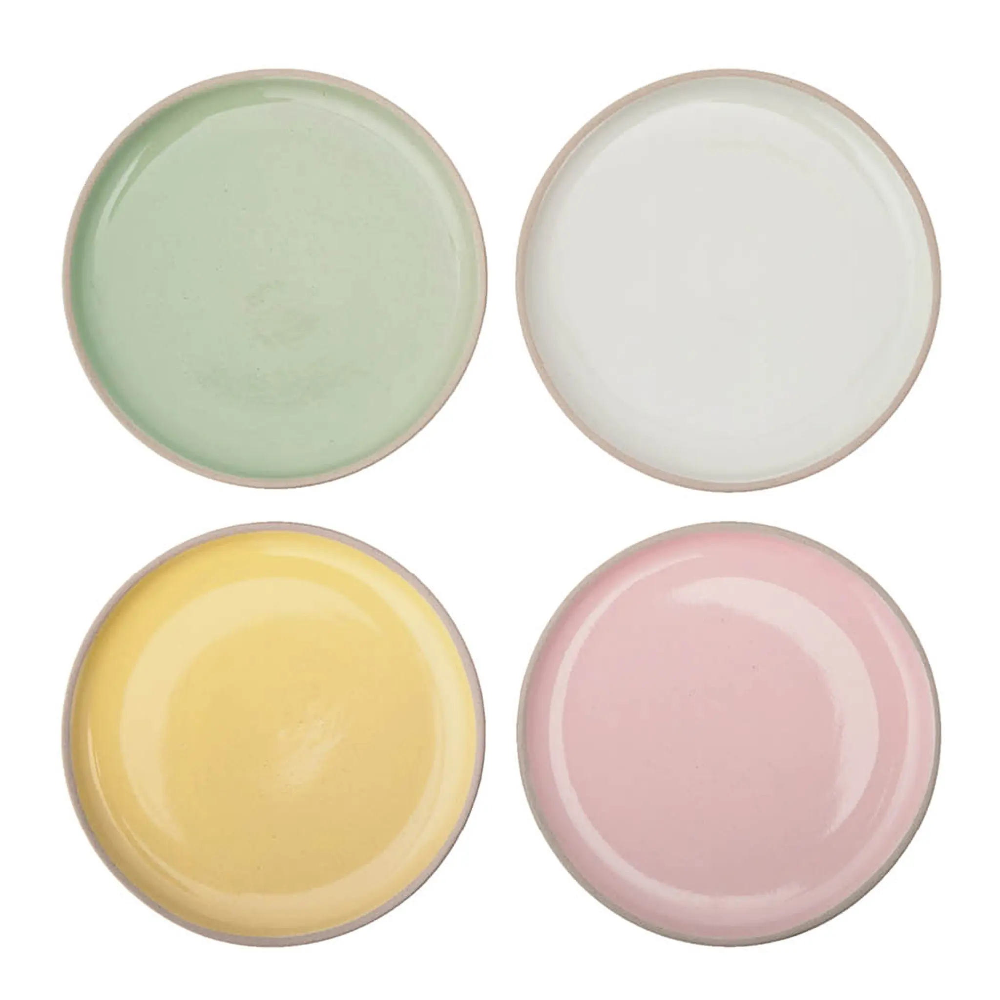 Jamie Oliver Big Love assiett 19 cm 4-pack rosa/vit/grön/gul