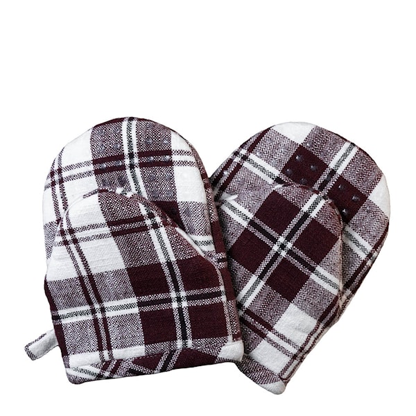 Home grytvante 2-pack bomull vinröd/beige/svart
