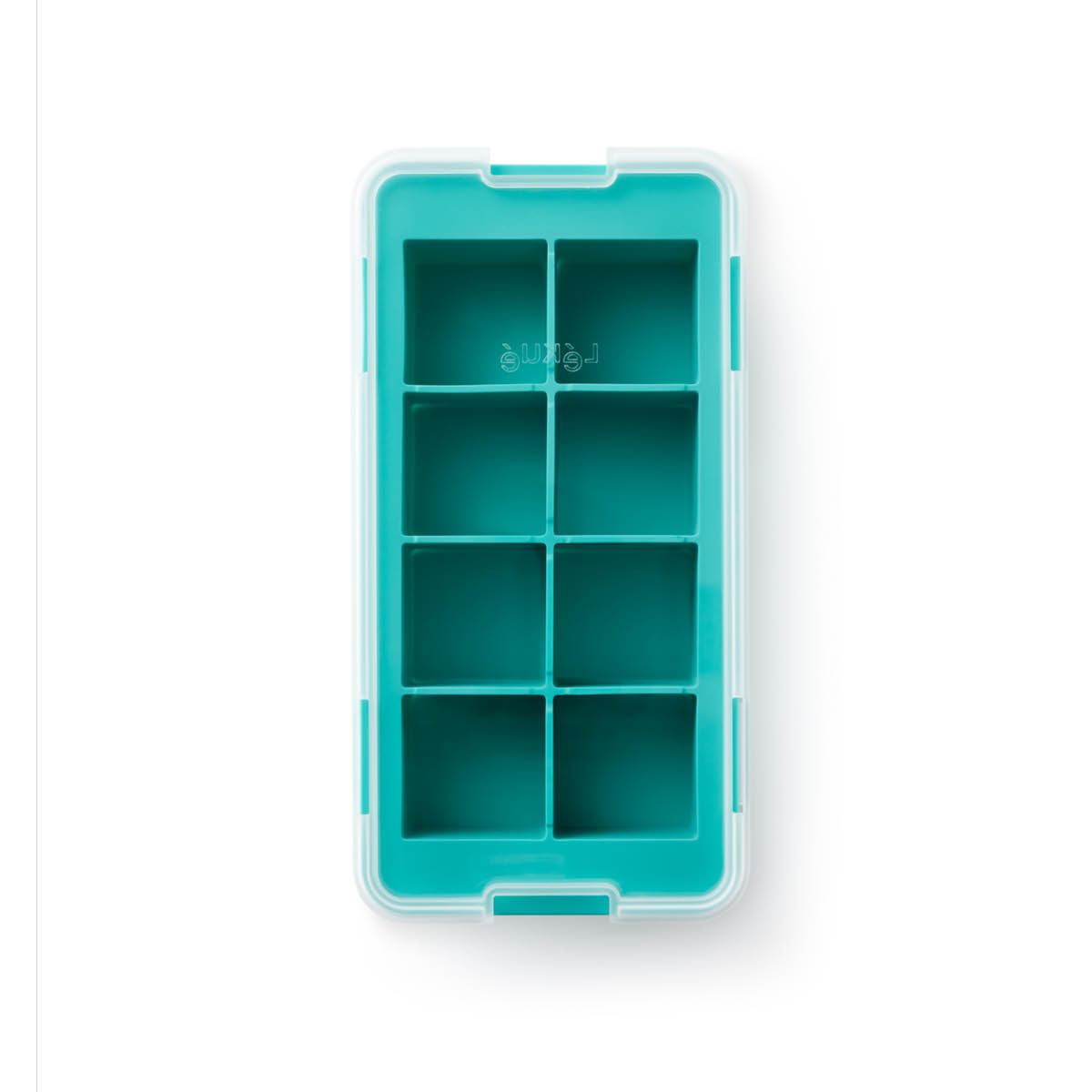 Lékué XL isform med lock för 8 stora iskuber turkos