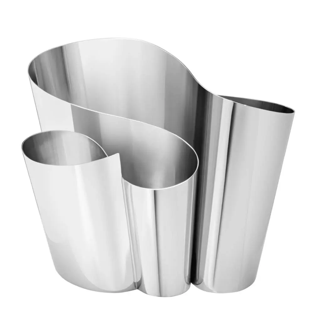 Fold vase bred 19,7 cm stål