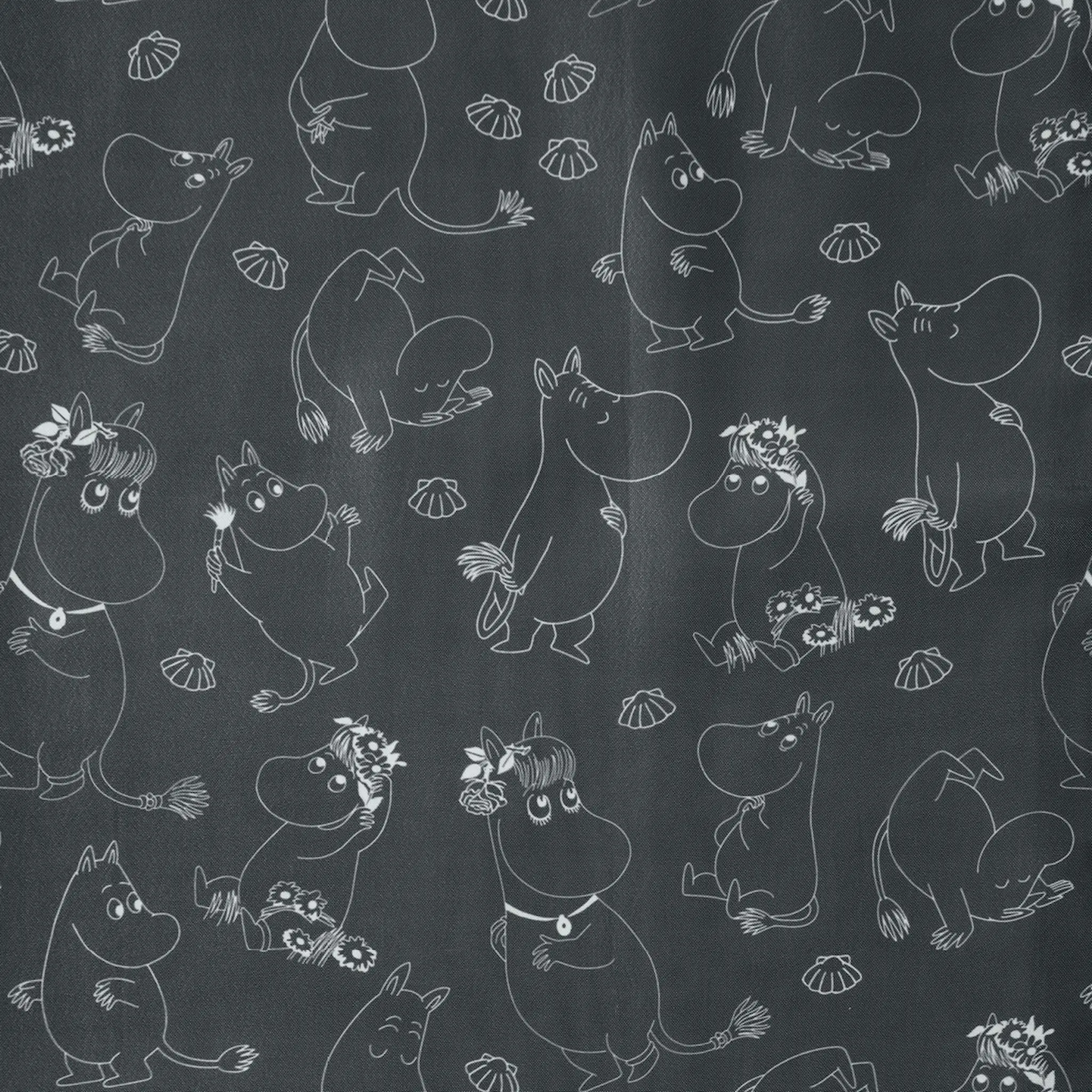 Dsignhouse x Moomin Muumi Suohkuverho 180x200 cm Musta