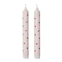 Amor kronljus hjärta 19 cm 2-pack soft pink/red