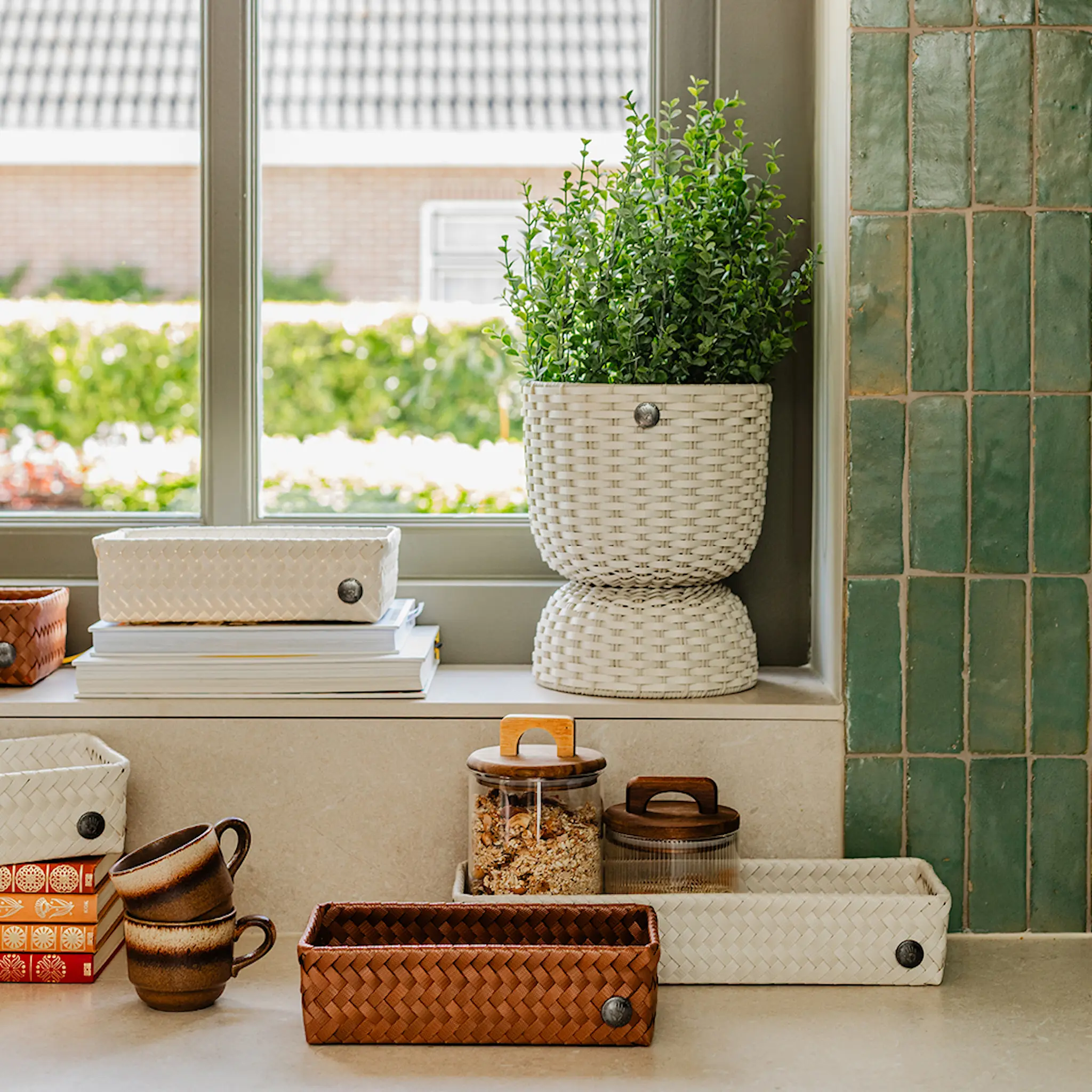 Handed By Fit Double Tiny oppbevaringskurv 24x12x7 cm champagne